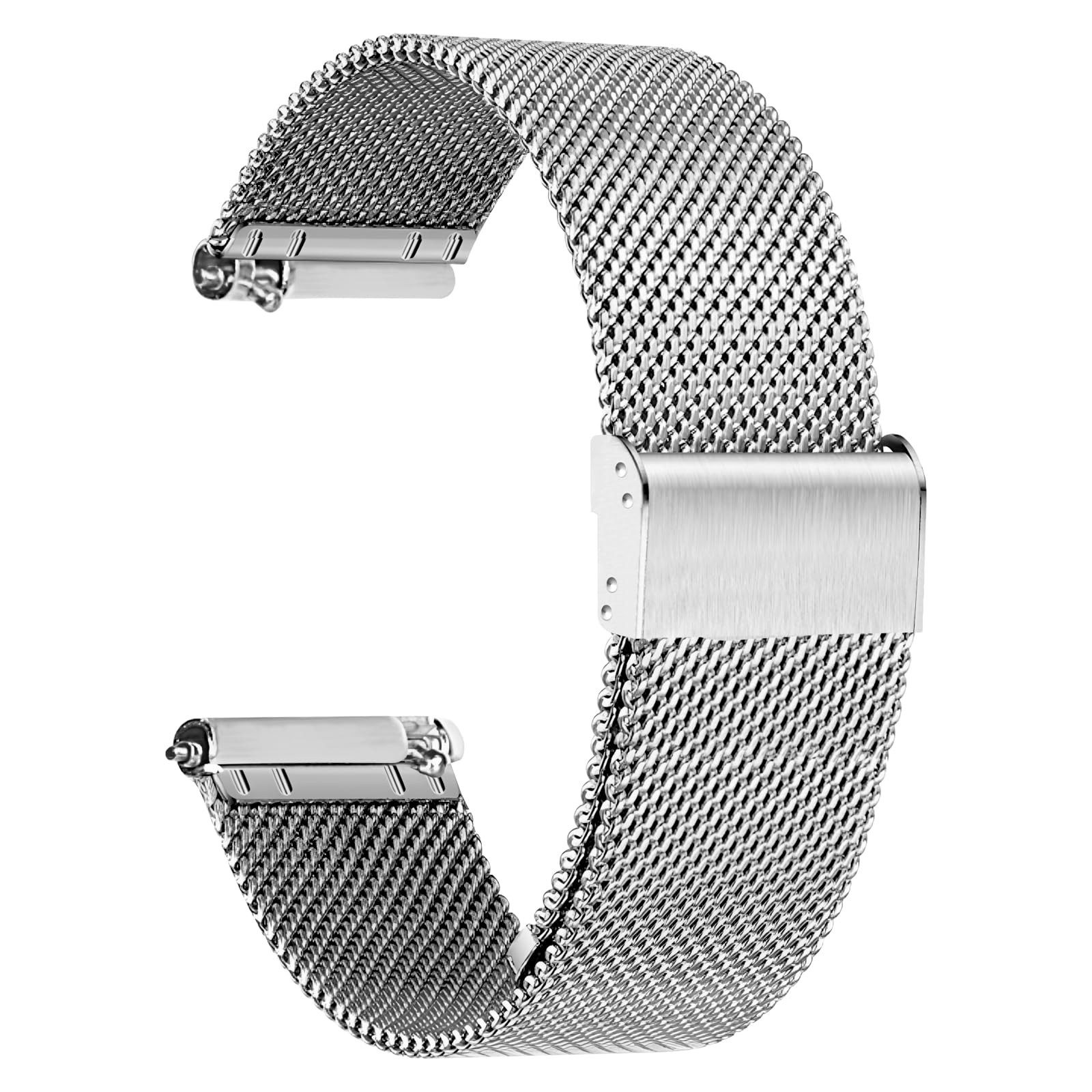 ibettertec Uhrenarmband Uhrenarmband, Ersatz Edelstahl Metallgitterband, Watch Uhren Ersatzband Für Damen Herren 20mm