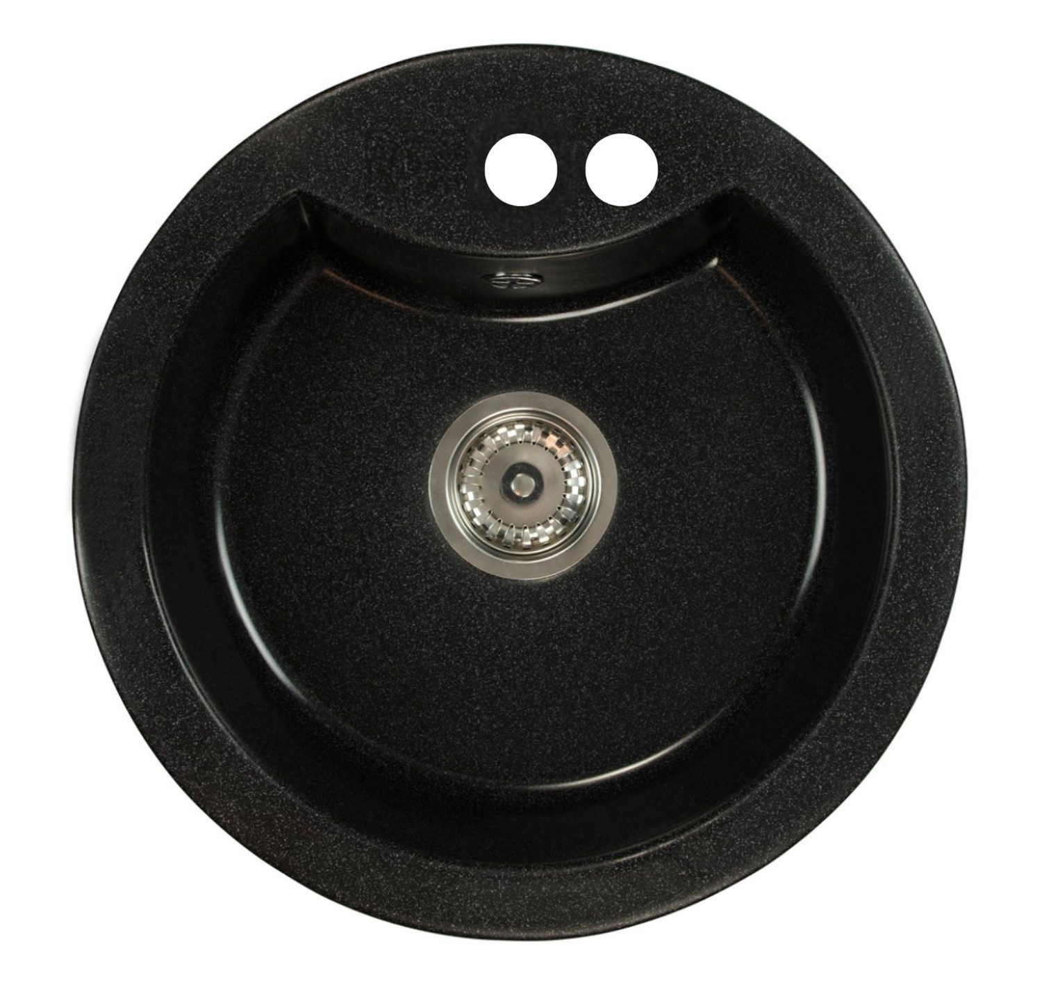 Faizee Home Granitspüle Granitspüle Vela Ø 49cm verschiedene Farben wahlweise Armatur