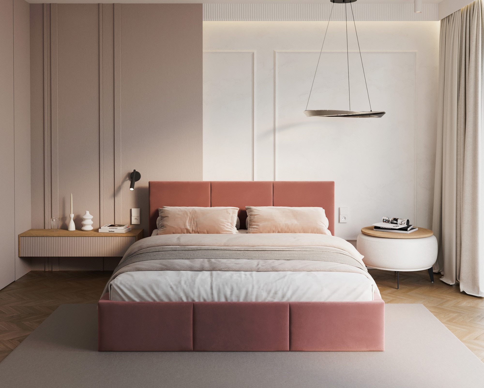 thematys Polsterbett mit Bettkasten & Lattenrost – Stauraumbett Velours 120x200–180x200 (Optional mit 28 cm H3/H4 Taschenfederkern oder 23 cm Taschenfederkern-Matratze H2)