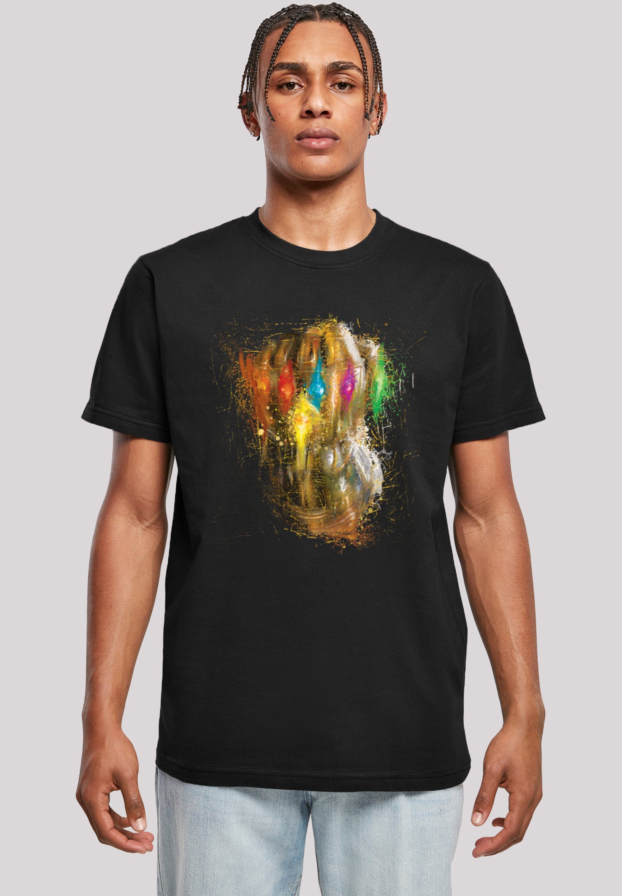 Endgame Herren,Premium Avengers Infinity Splatter Marvel Gauntlet T-Shirt F4NT4STIC Print Merch,Regular-Fit,Basic,Logo