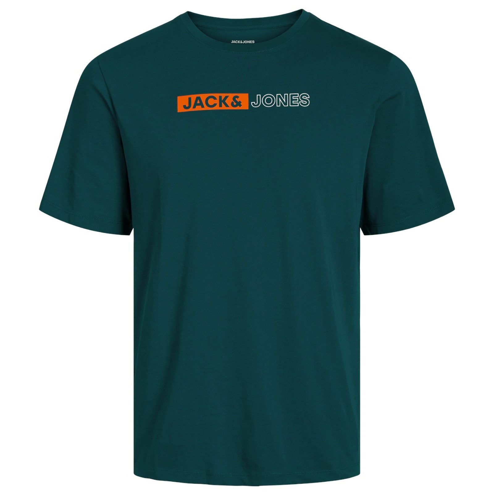 Jack & Jones Rundhalsshirt Jack&Jones XXL T-Shirt petrol Brustprint JJECORP günstig online kaufen