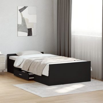 vidaXL Bett Bettgestell mit Schubladen Schwarz 90x200 cm Holzwerkstoff