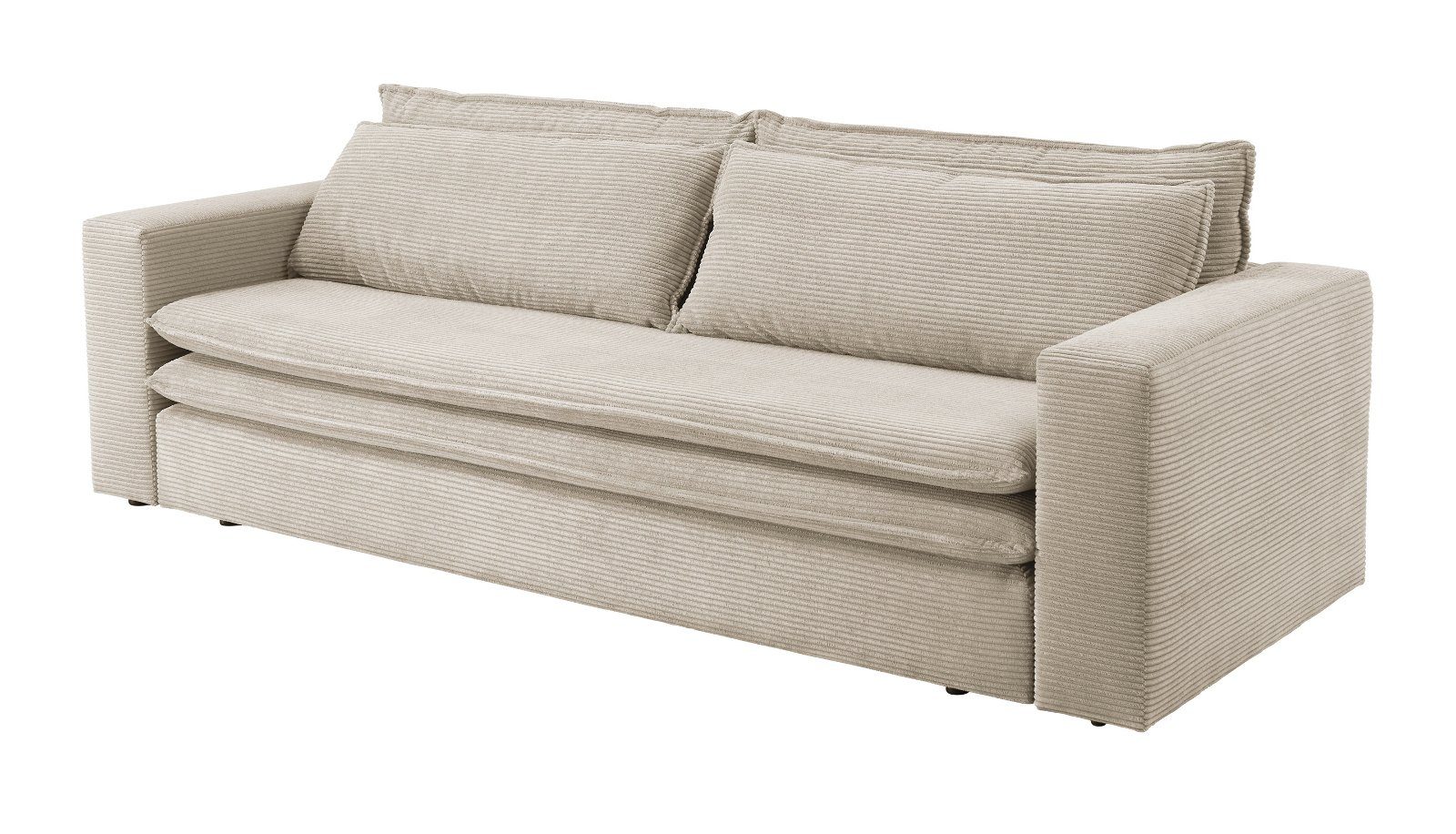 Furn.Design Schlafsofa Pesaro, Sofa 3-Sitzer Cordbezug, 4 Farben, ausklappbar