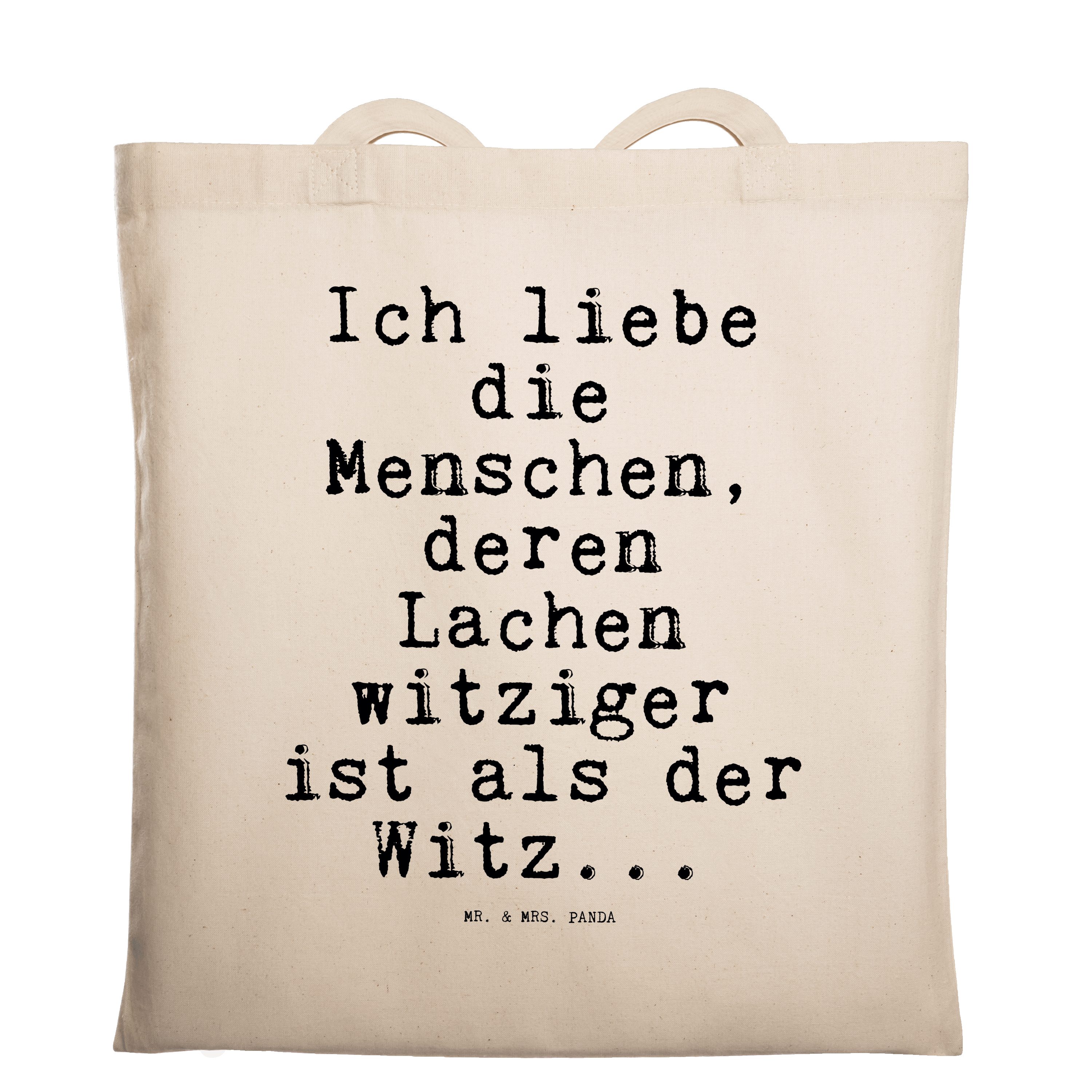 Mr. & Mrs. Panda Tragetasche »Ich liebe die Menschen,... Transparent