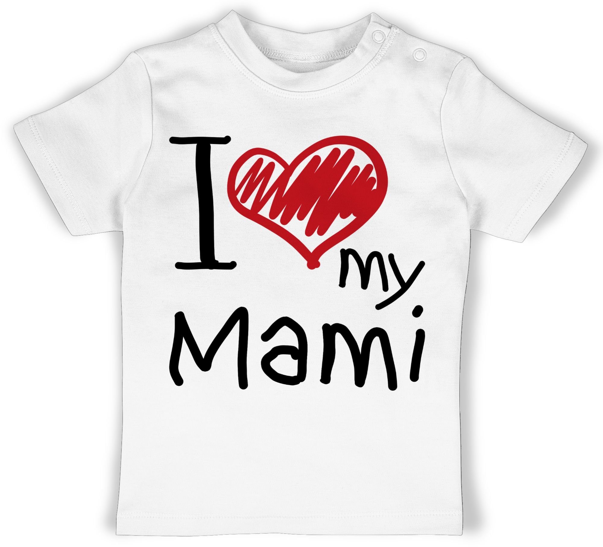 Mami 1 love my Shirtracer Muttertagsgeschenk T-Shirt Weiß I