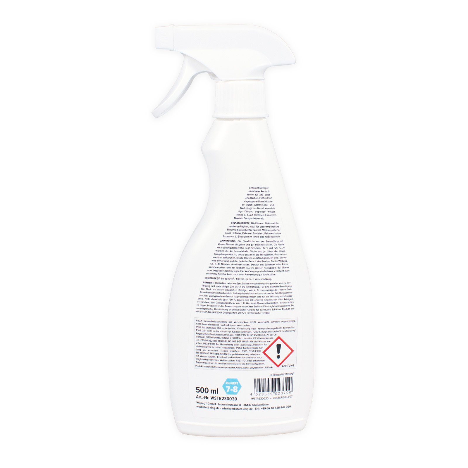 stein-reiniger.de Rostflecken-Entferner 500 ml - mühelos Rostflecken entfernen Rostentferner