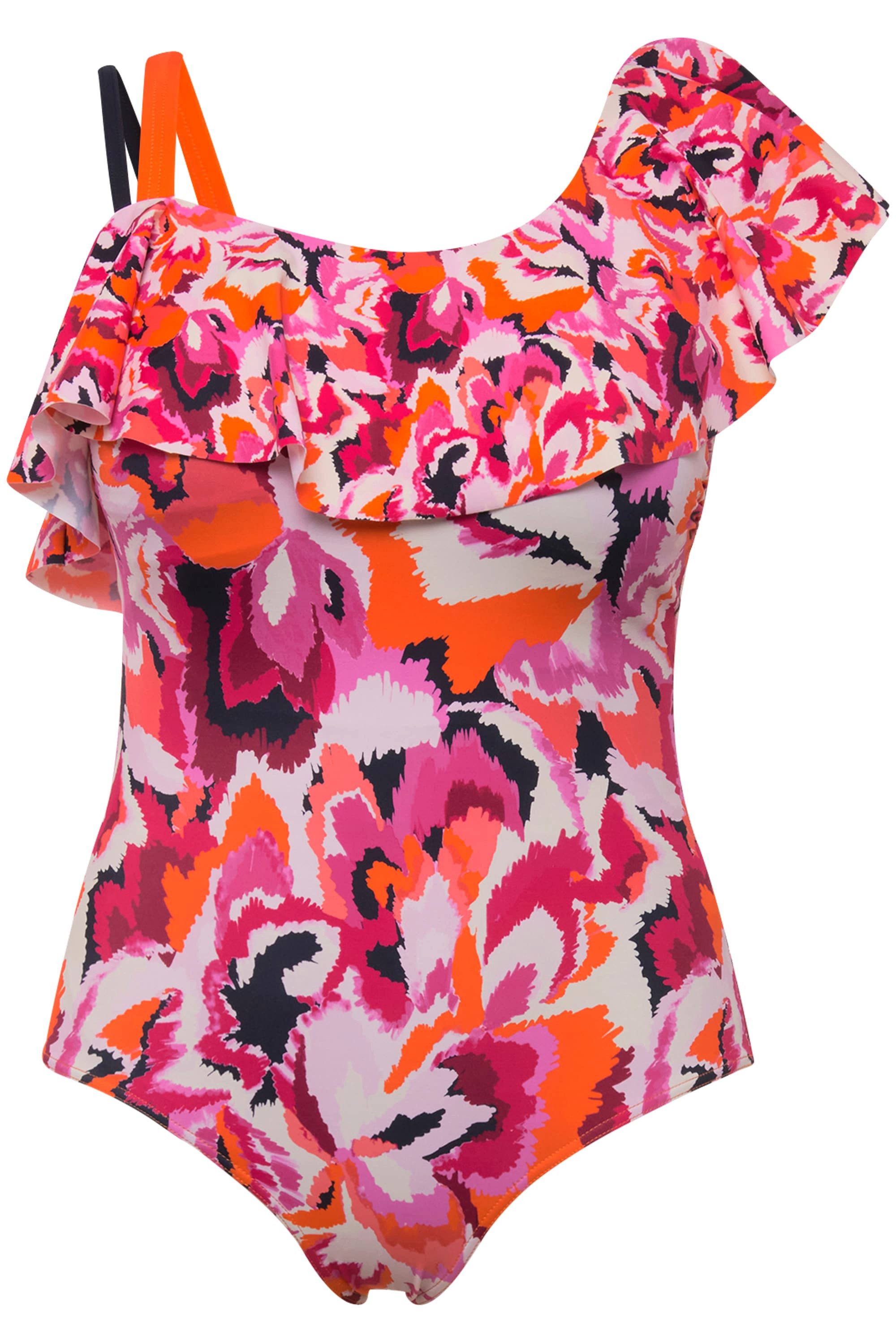 Ulla Popken Badeanzug Badeanzug Stickblumen Softcups günstig online kaufen