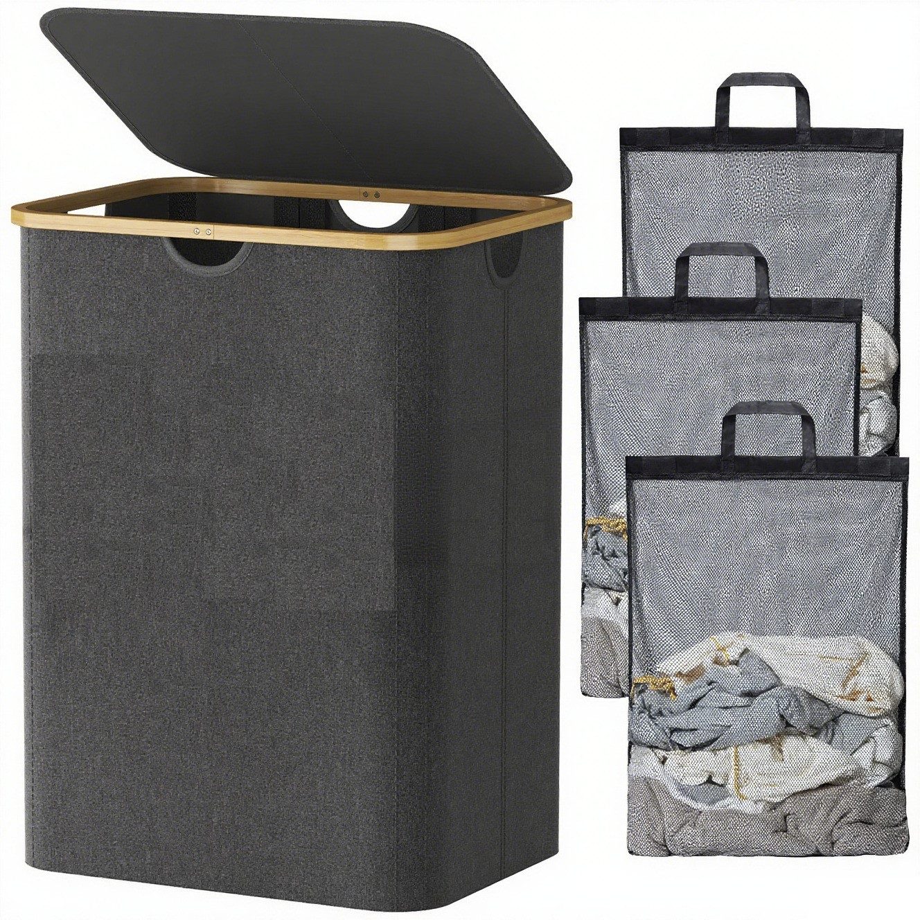 Lifewit Wäschebox 150L Wäschekorb mit Deckel günstig online kaufen
