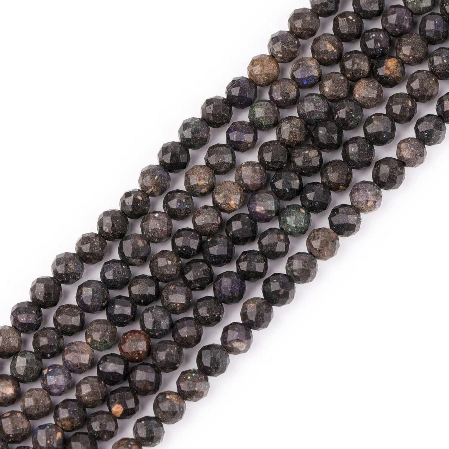 LuxusKollektion Bastelperlen Opal Edelstein Perlen 4mm Mehrfarbig, (95-tlg)