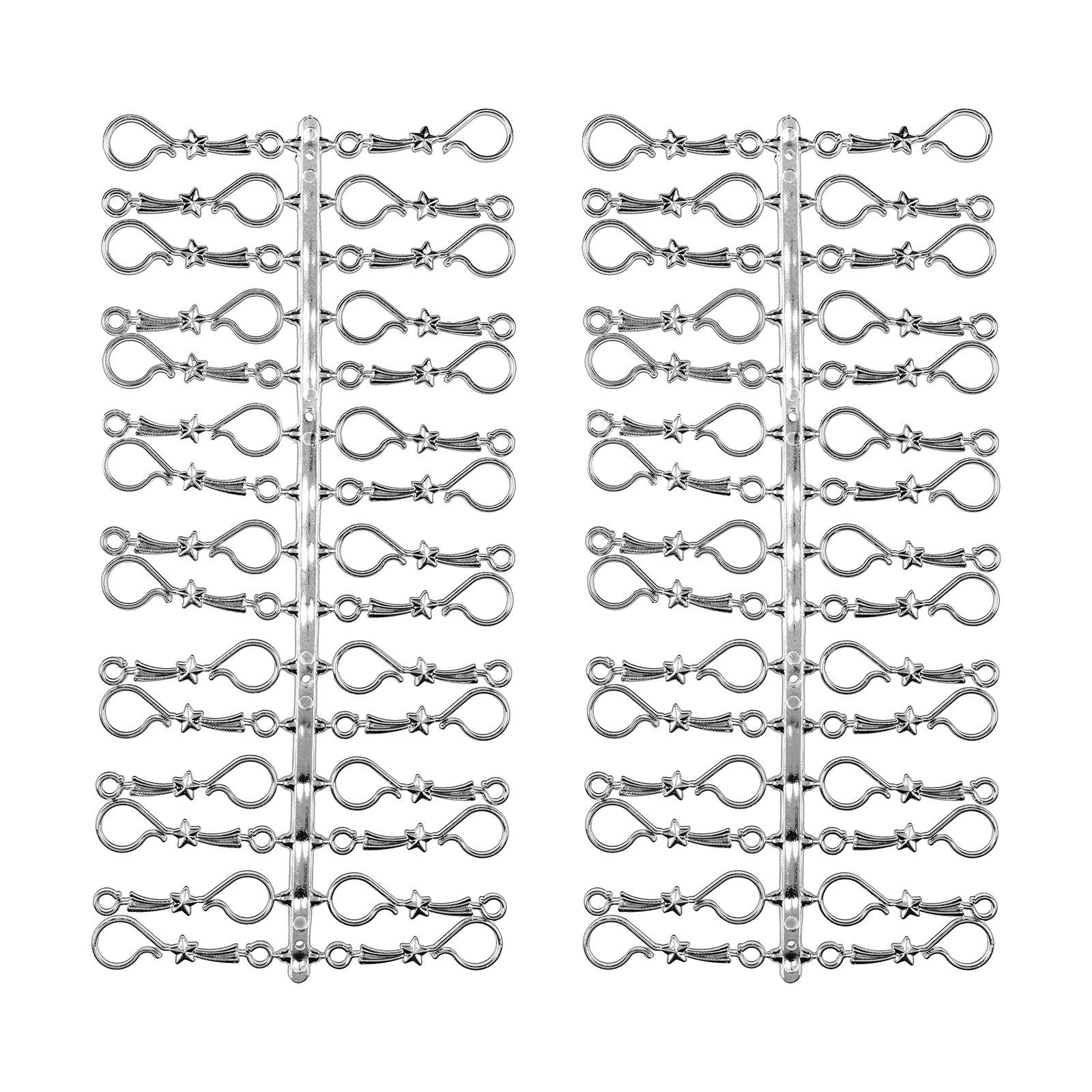 Navidacio Weihnachtsbaumkugel 60 Stück Weihnachtskugeln Haken "Chrom Silber Stern" Aufhänger