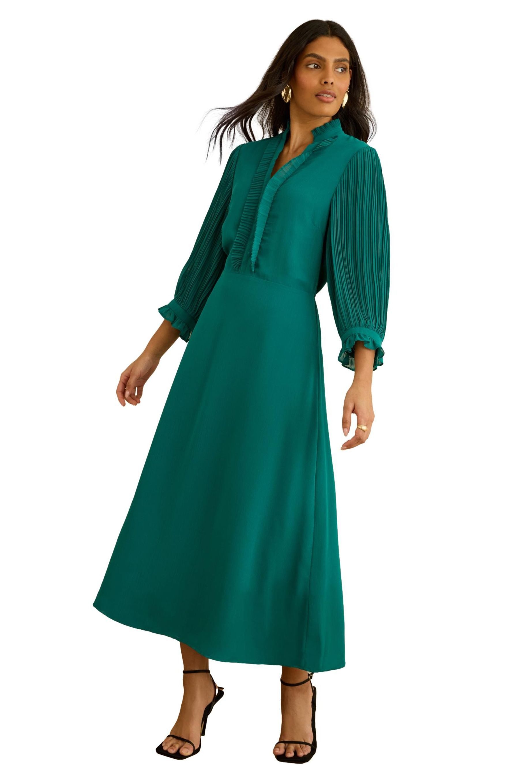 Love & Roses Midikleid Love & Roses Midikleid mit Falten (1-tlg)