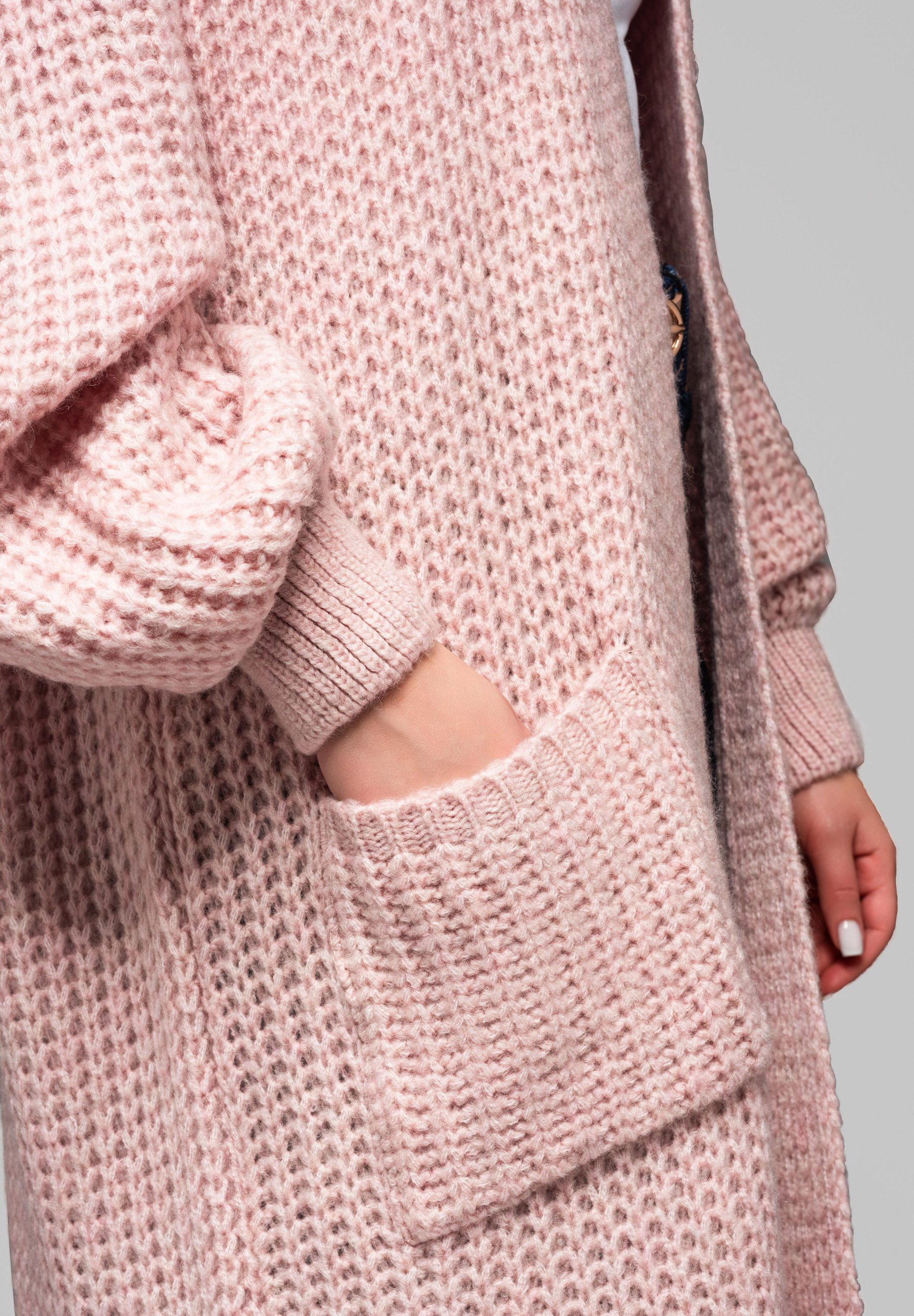 OMBRE Strickpullover Langer Strick-Cardigan