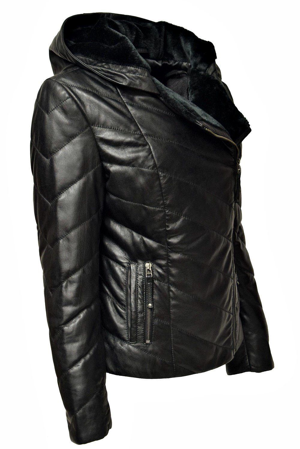 Zimmert Leather Lederjacke Mariella Stepp-Lederjacke aus weichem Leder mit Kapuze