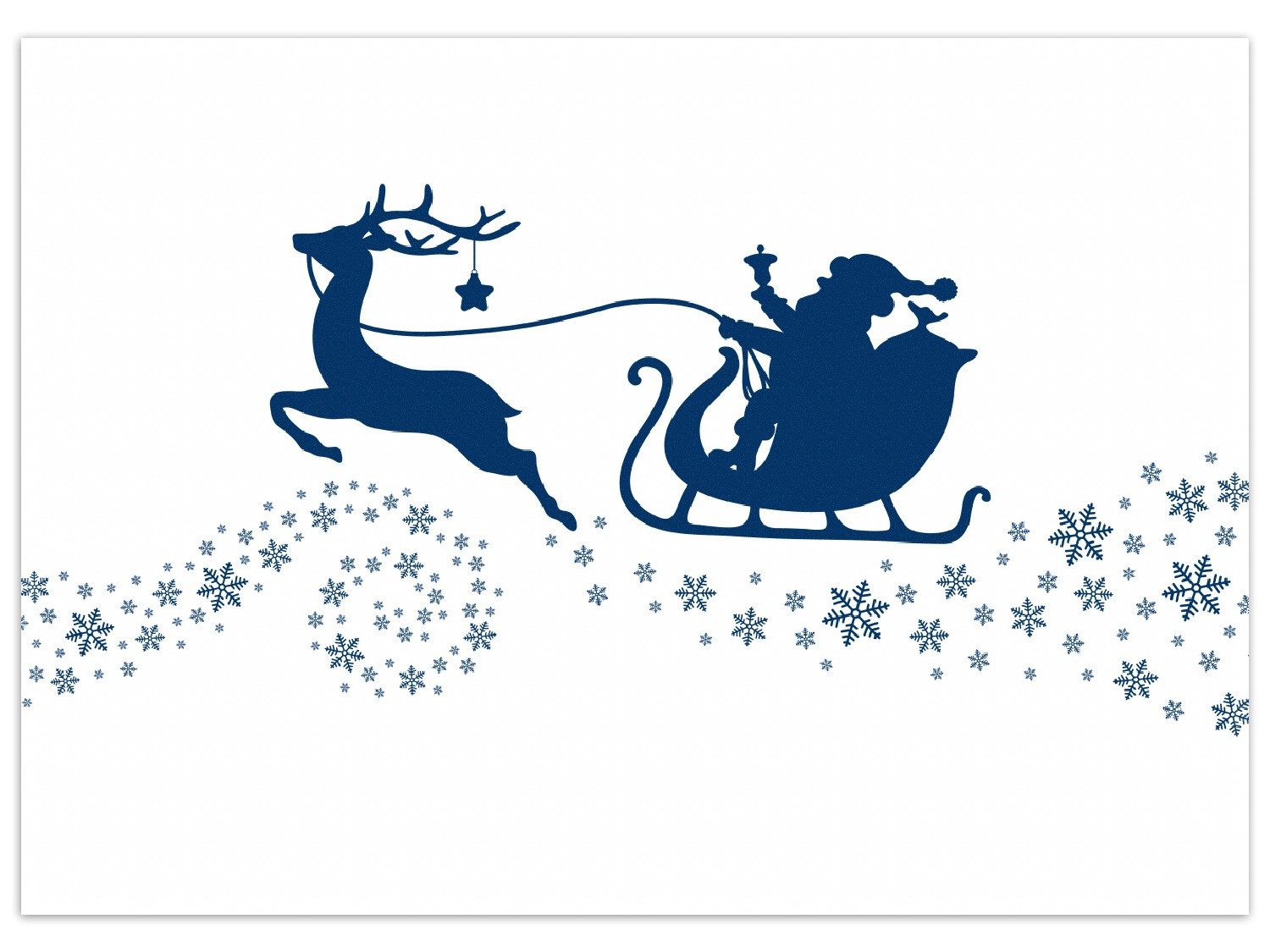 Wallario Teppich Weihnachtsmann auf seinem Schlitten mit Rentier, rechteckig, rutschfest