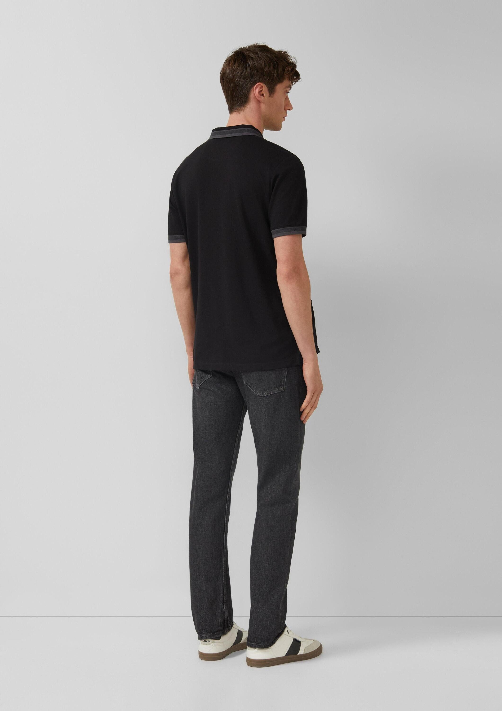 s.Oliver Kurzarmshirt Polo-Shirt Poloshirt aus Piqué mit Kontrast-Details