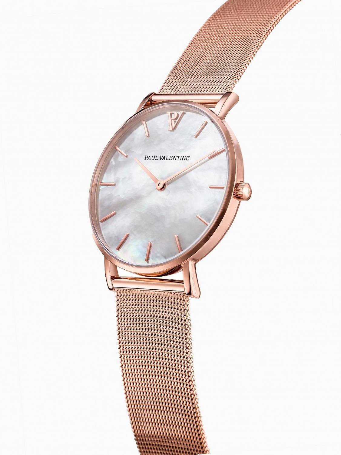 Paul Valentine Quarzuhr ROSE GOLD SEASHELL MESH günstig online kaufen