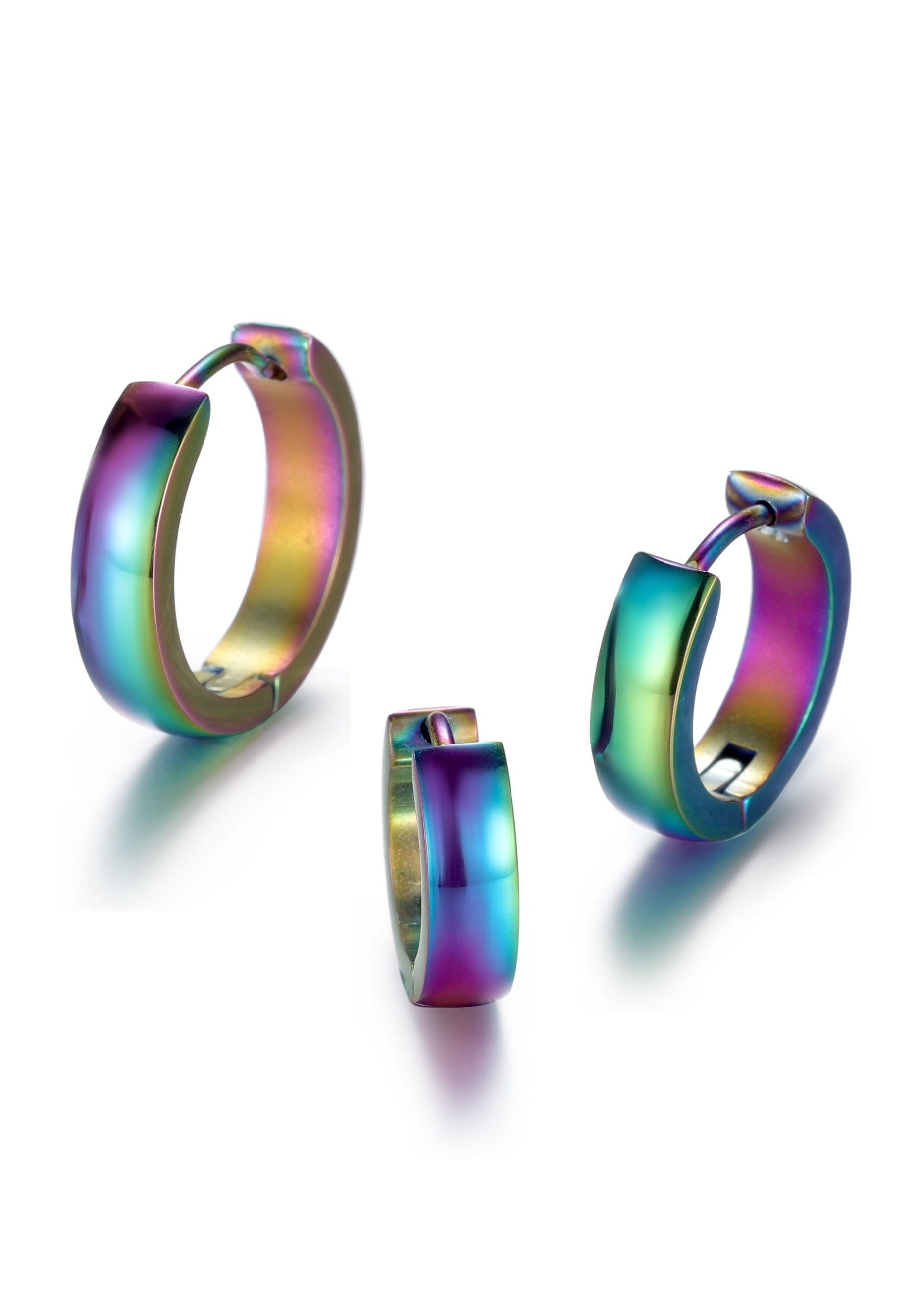 Firetti Creolen-Set Multipack Schmuck Geschenk Ohrschmuck Creolenset Regenbogen (Set, 3-tlg)