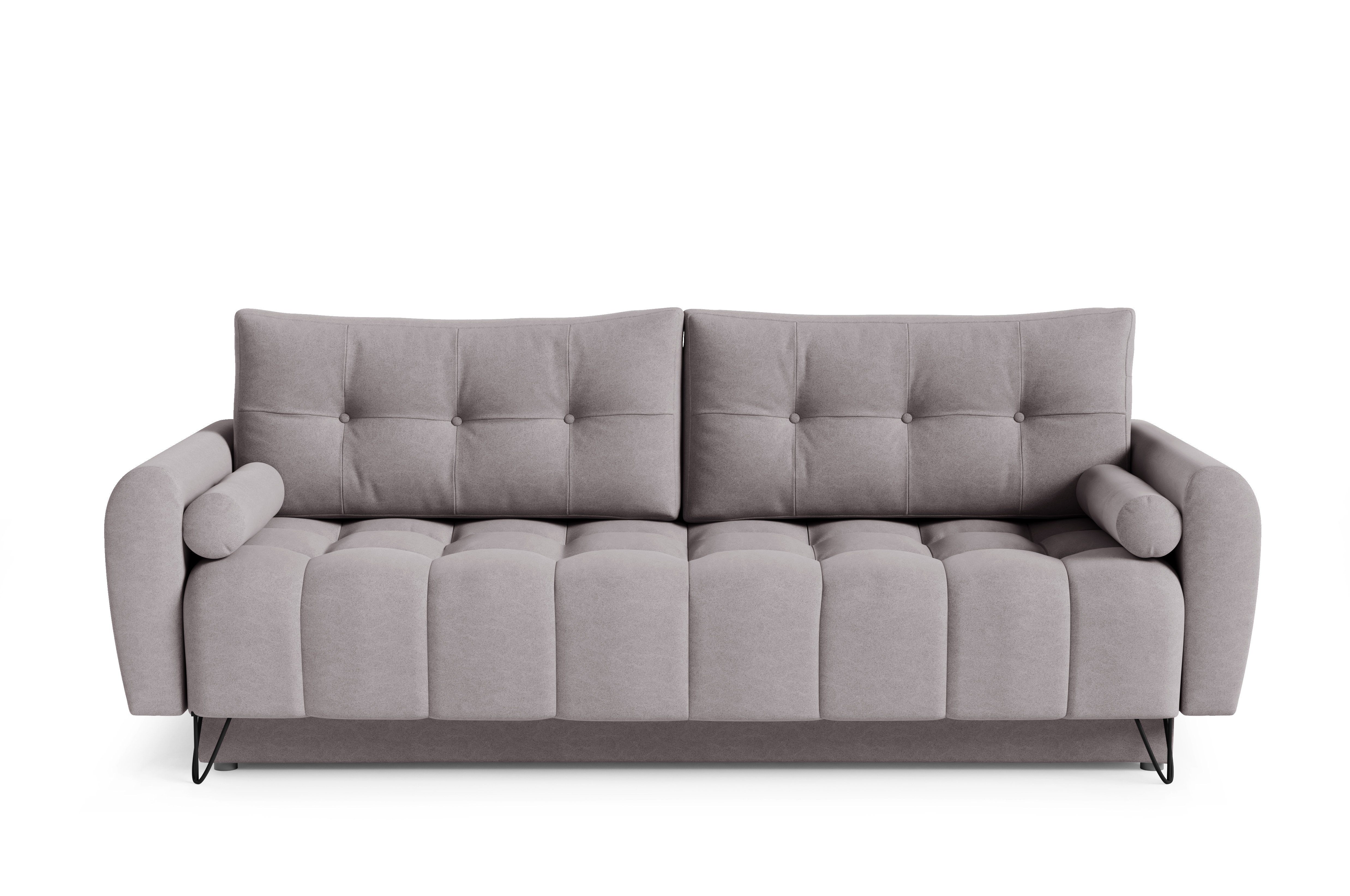 MOEBLO Schlafsofa OHIO, Sofa (BxHxT): und Schlaffunktion Sofagarnitur - Couch Wohnzimmer mit 233x93x100 mit cm, Bettfunktion Polstersofa Wohnlandschaft für Bettkasten