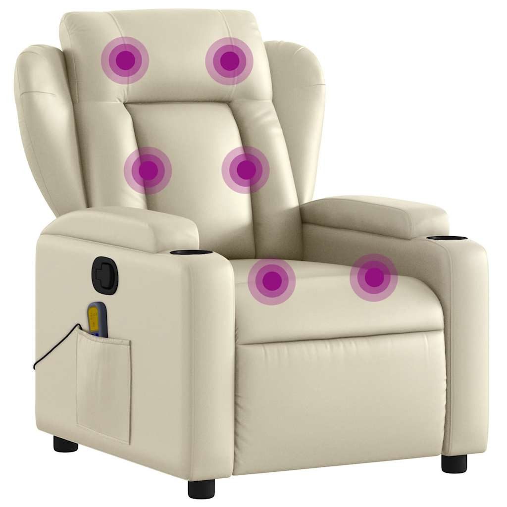 vidaXL Sessel Massagesessel Creme Kunstleder (1-St)