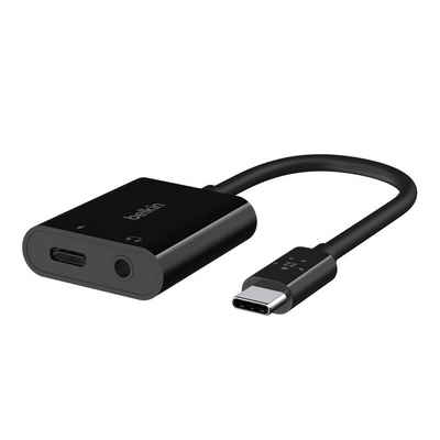 Belkin RockStar 3,5mm-Klinken-Audio- und USB-C-Ladeadapter Audio-Adapter USB Typ C zu 3,5-mm-Klinke, 4,68 cm, kompatibel mit USB-PD und Quick Charge 2.0