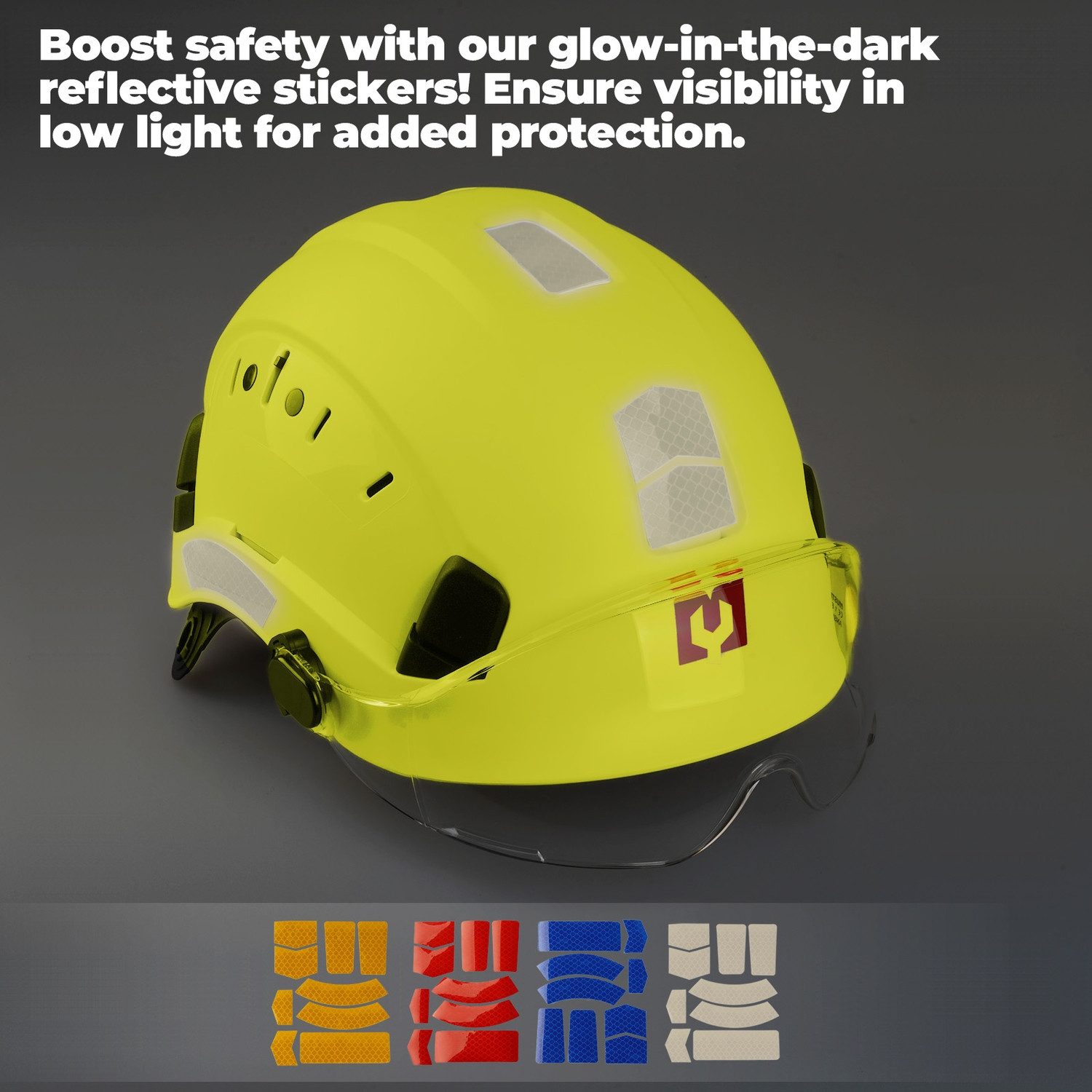 Mustbau Schutzhelm EN397 Schutzhelme mit Schweißband und Visier, 53 bis 63cm Verstellbarer Kopfumfang, strapazierfähiges ABS-Material – Bild 5 von 5