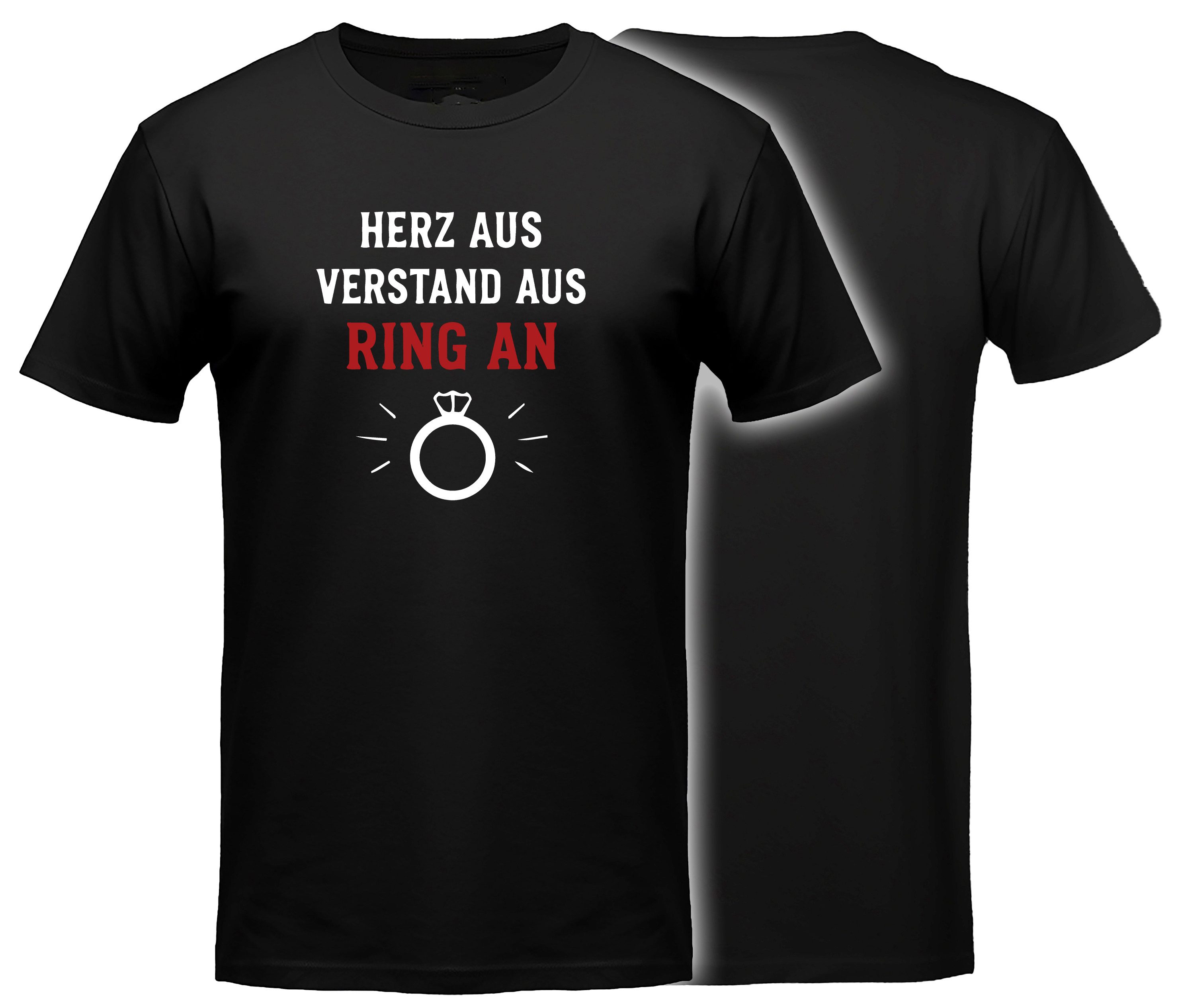 MyDesign24 T-Shirt JGA Shirt - Jungesellenabschied T-Shirt - Ring an Kurzarm T-Shirt schwarz Regular Fit Gr.L i894