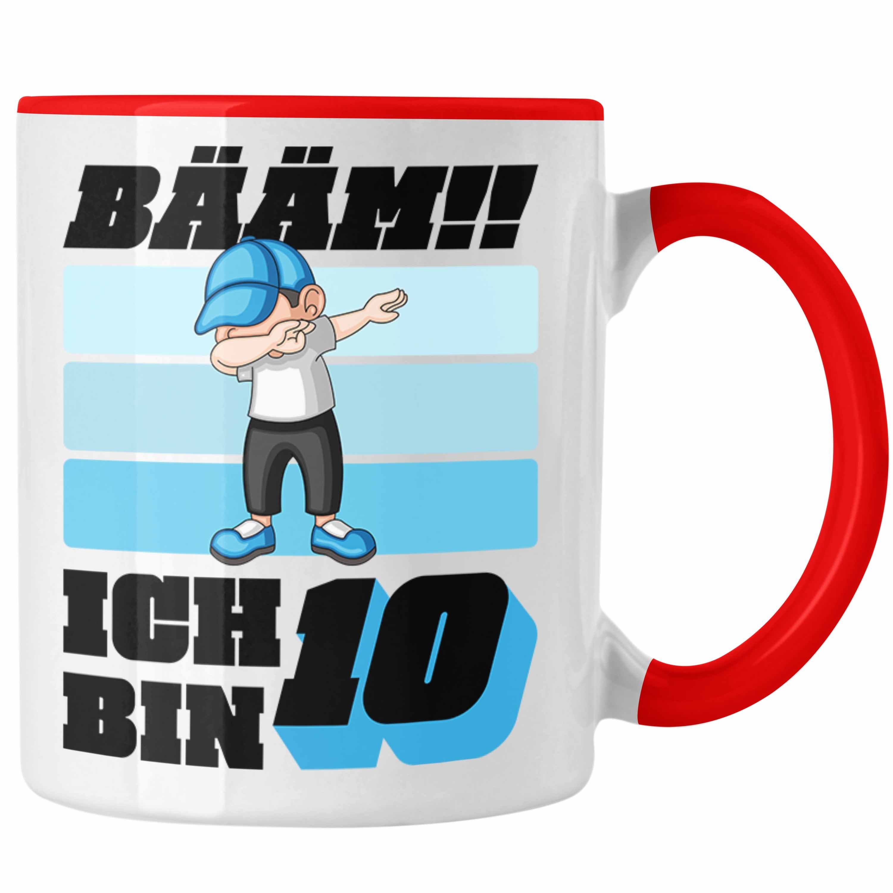 Trendation Tasse Trendation - 10 Geburtstag Junge Jungen Geschenke Tasse 10er Geburtstag 10 Jahre Alt Geschenkidee Rot