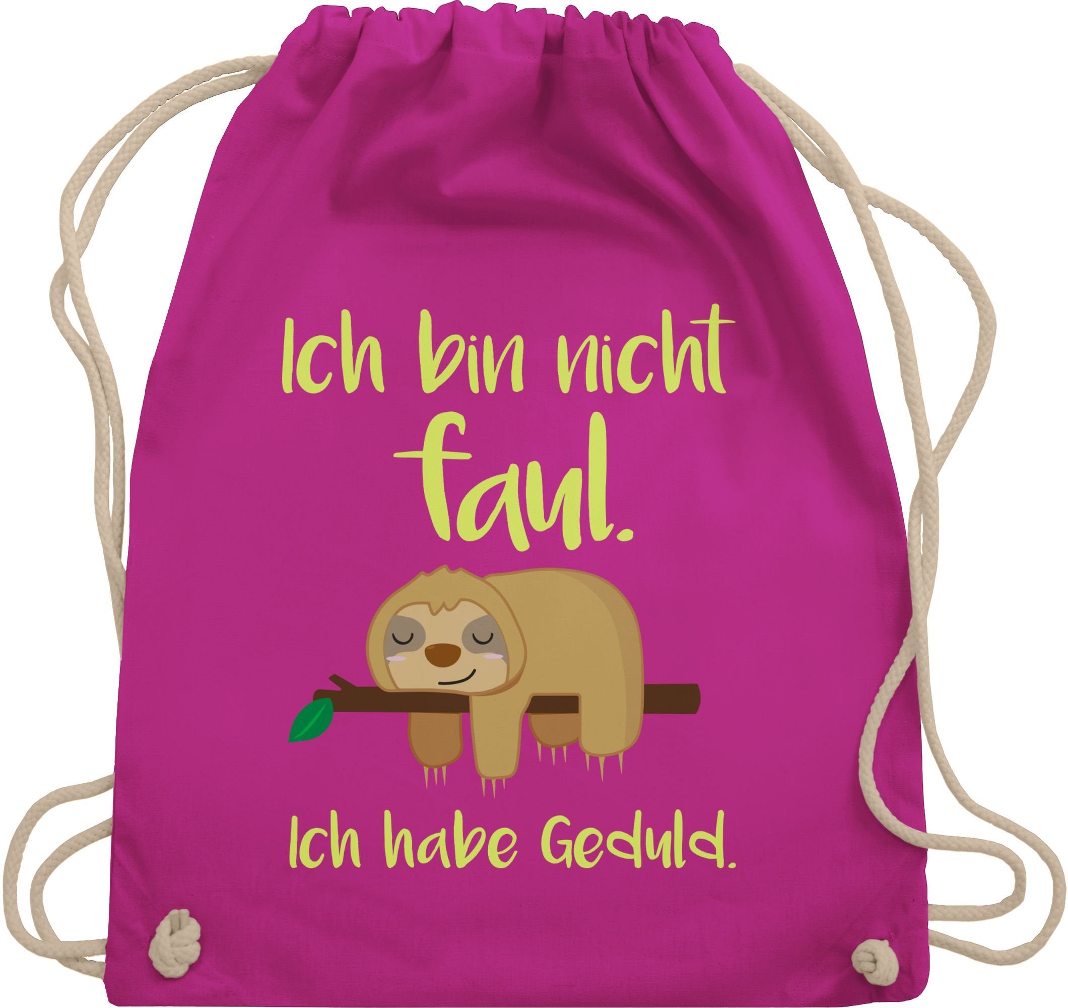 Turnbeutel Ich bin nicht faul farbig