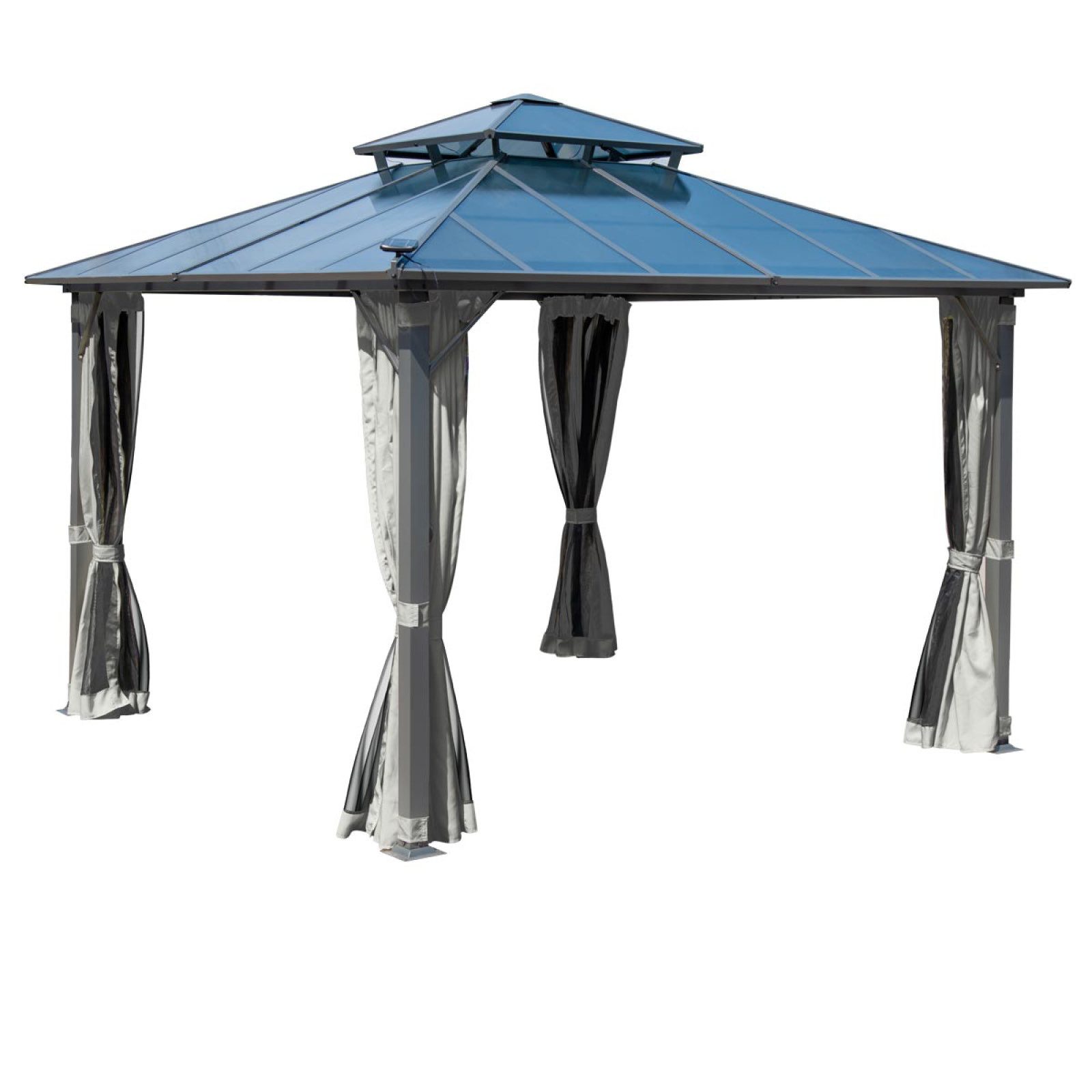 BRAST Pavillon Aluminium Pagode 3,5x3,5m viele Modelle, wahlweise LEDs, ink günstig online kaufen