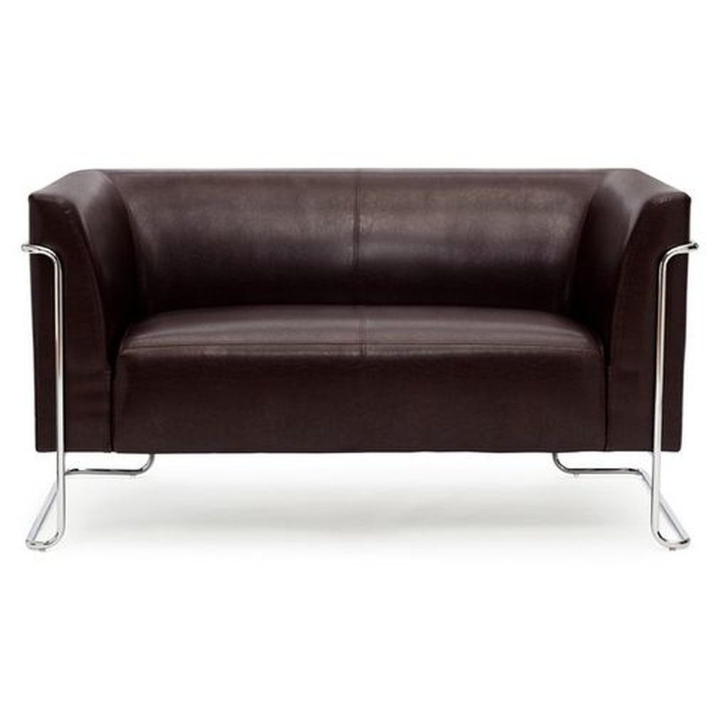 hjh OFFICE Sofa Lounge Sofa CURACAO Kunstleder mit Armlehnen, 1 St, Couch, bequem gepolstert Braun | Braun