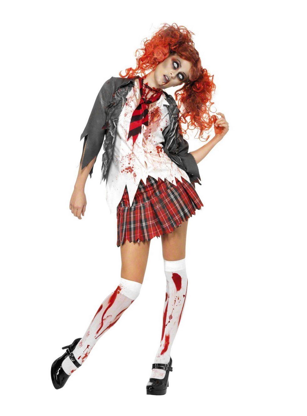 Smiffys Zombie-Kostüm Zombie Schulmädchen - Halloween Kostüm Damen