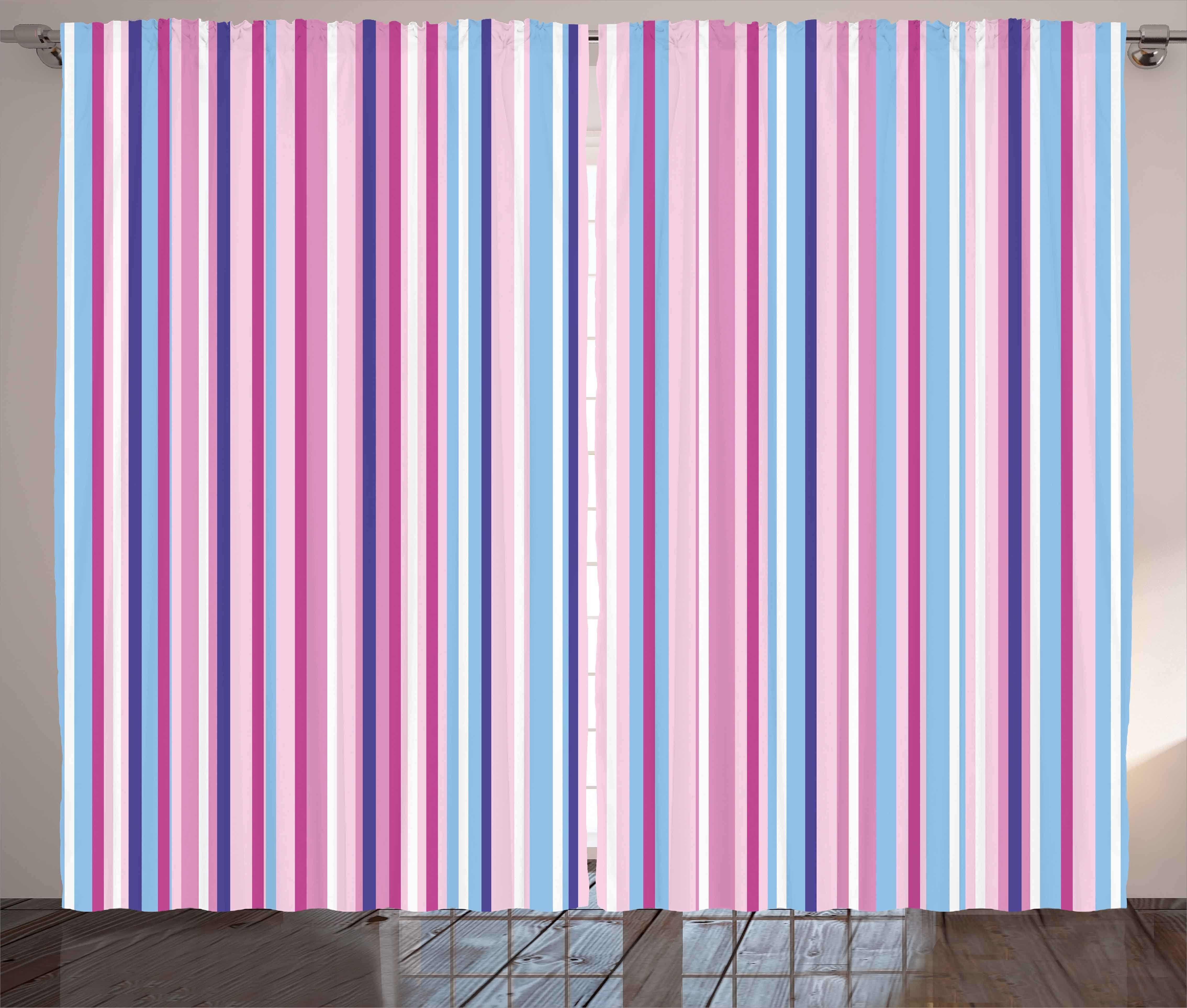 Gardine Schlafzimmer Kräuselband Vorhang mit Schlaufen und Haken, Abakuhaus, Abstrakt Farbige Streifen-Linien