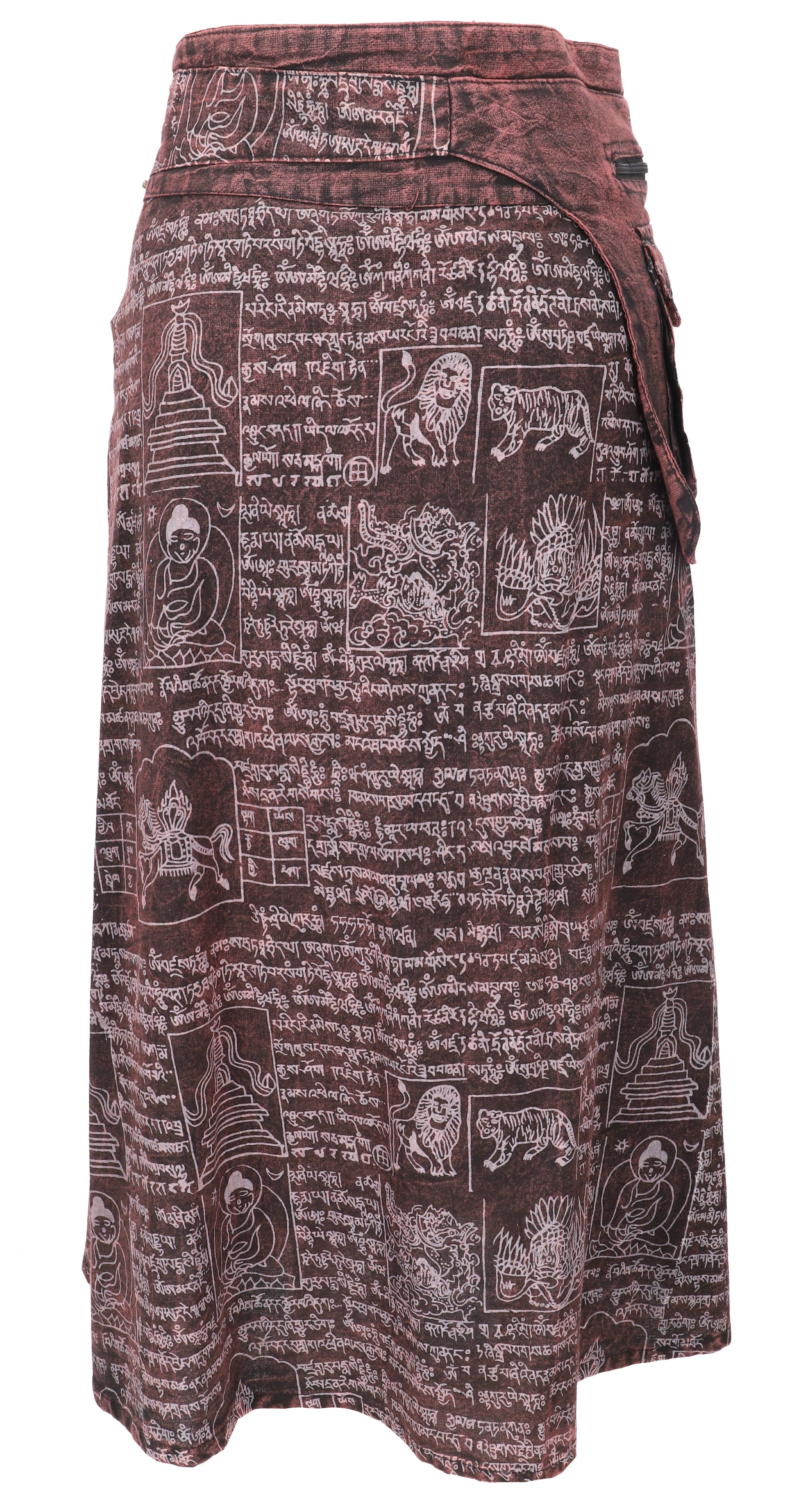 Guru-Shop Minirock Wickelrock, langer Rock mit Druckknöpfen, Boho.. alternative Bekleidung – Bild 5 von 5