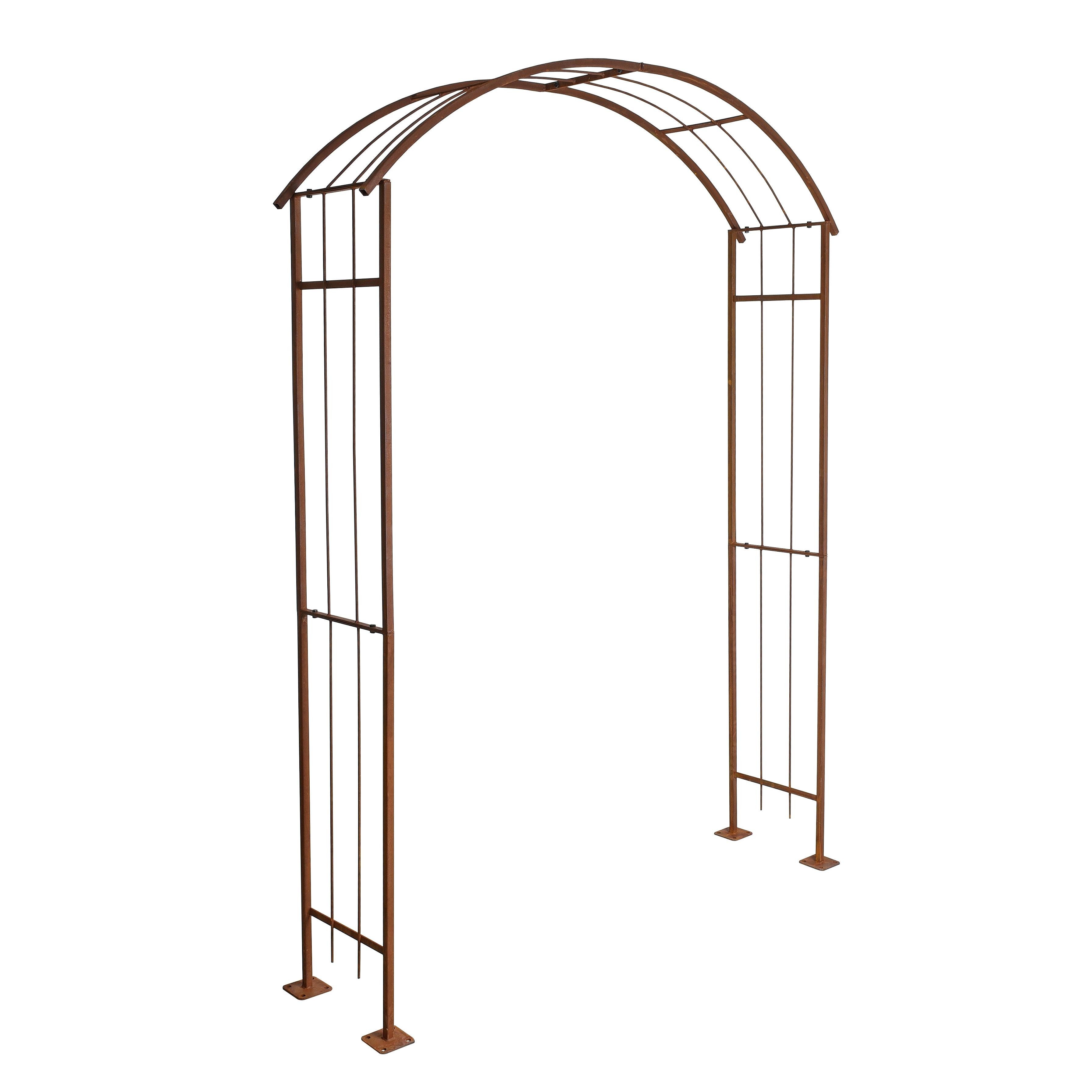 Rankgitter Rosenspalier Rosenbogen Torbogen 160 cm Rankhilfe Rost Metall Klette