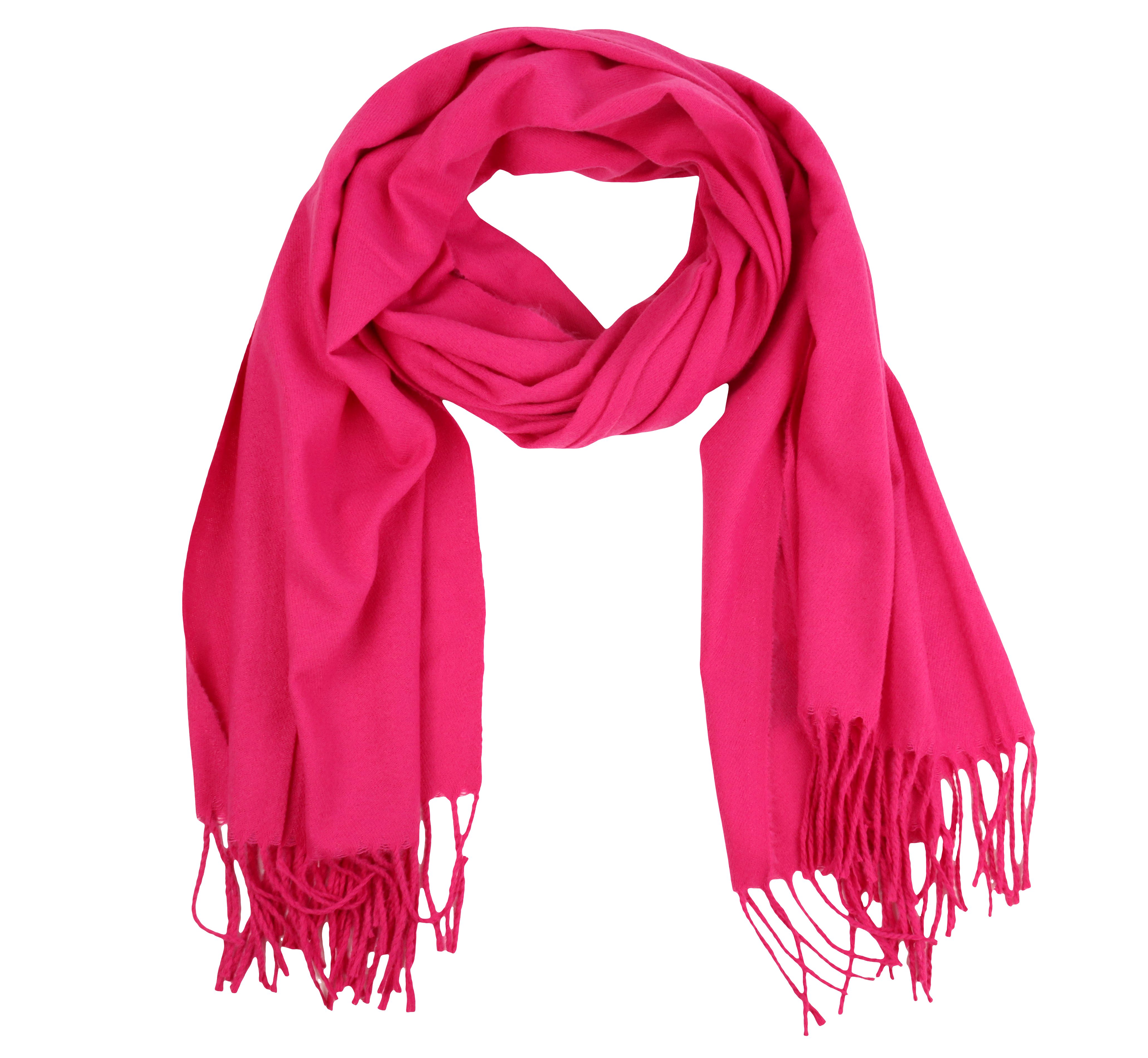 Modeschal weicher und warmer Unifarbe Schal mit Fransen, 70x180cm