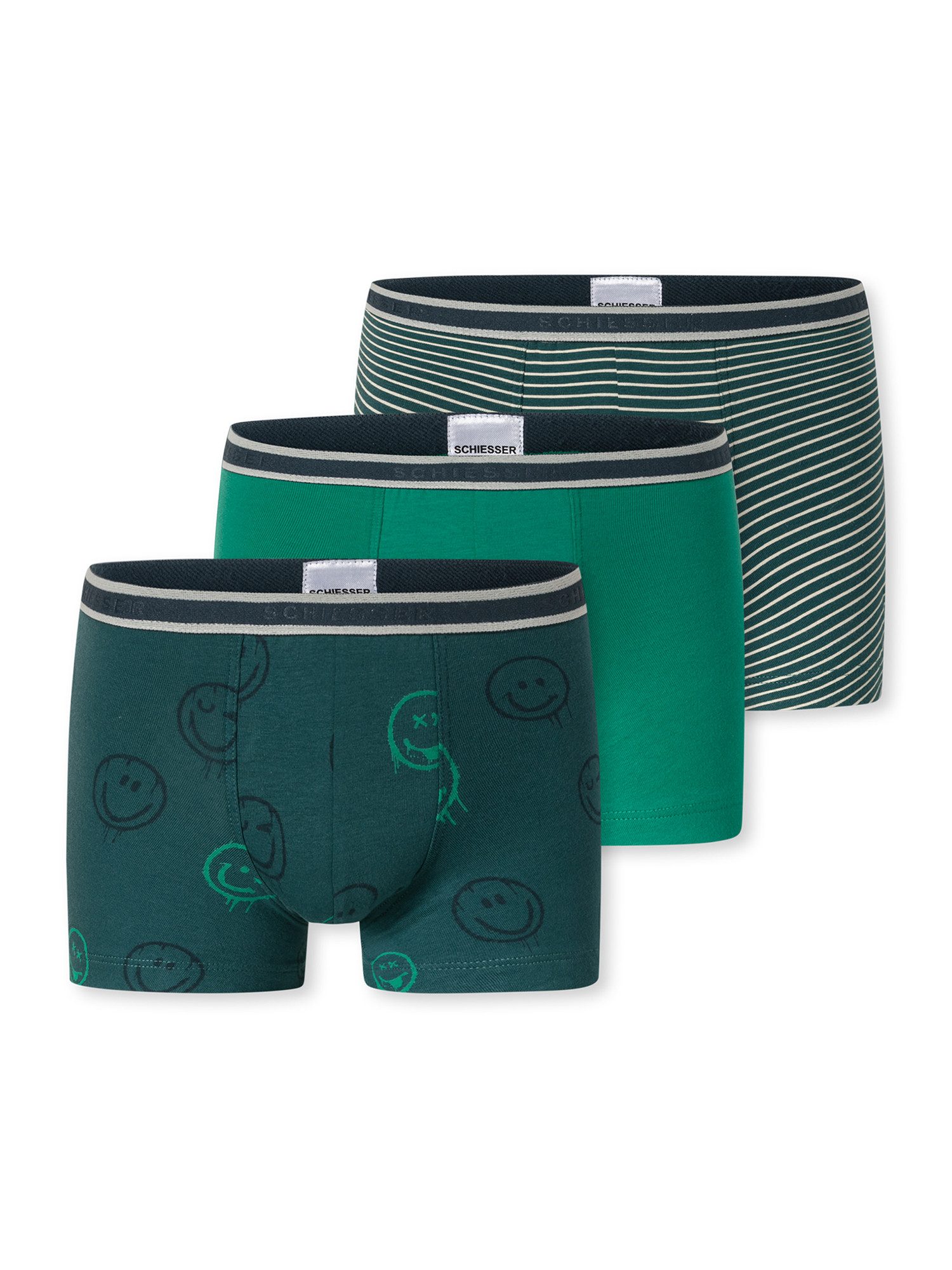 Schiesser Trunk 955 Multi (3-St) Unterhose, Unterwäsche, Boxer Trunk