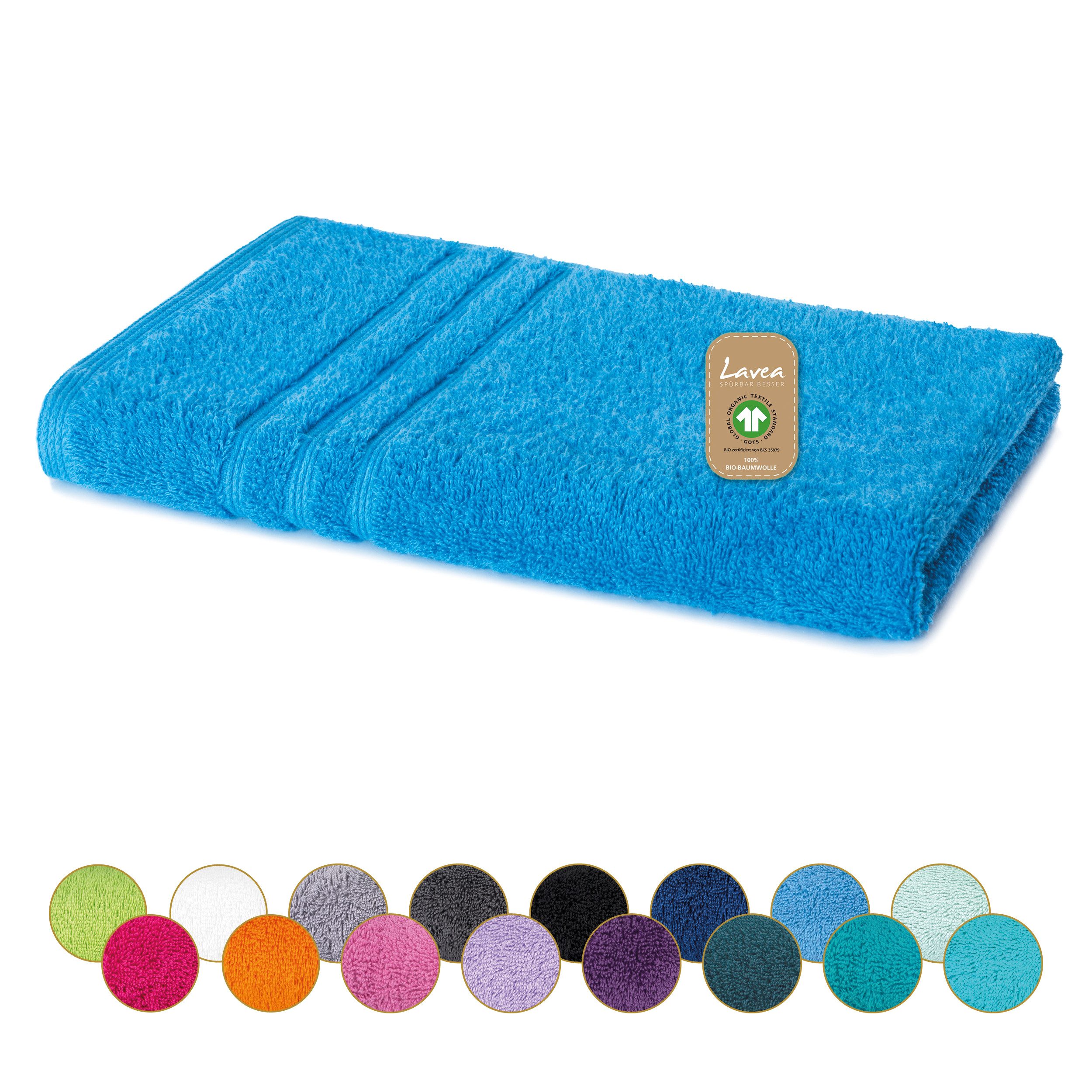 Lavea Handtücher Bali Handtuch 50x100 cm, Sporthandtuch, Fitness-Handtuch, Weiches Bio-Baumwollfrottee (1-St), pflegeleicht, GOTS-zertifiziert, extra saugstark mit 500g/m²