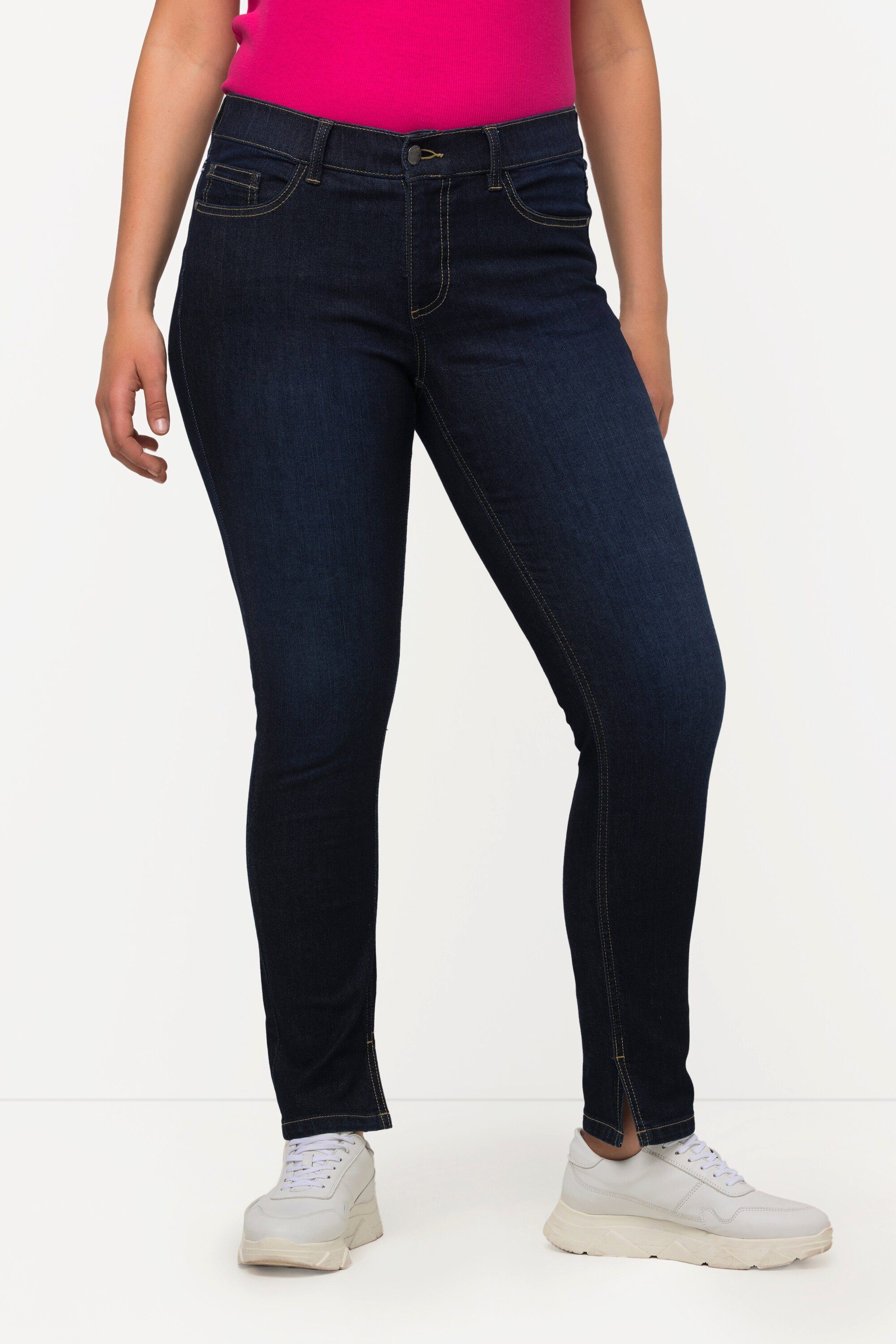 Ulla Popken Regular-fit-Jeans Jeans Sarah schmales Bein High Waist recycelt | Straight-Fit Jeans