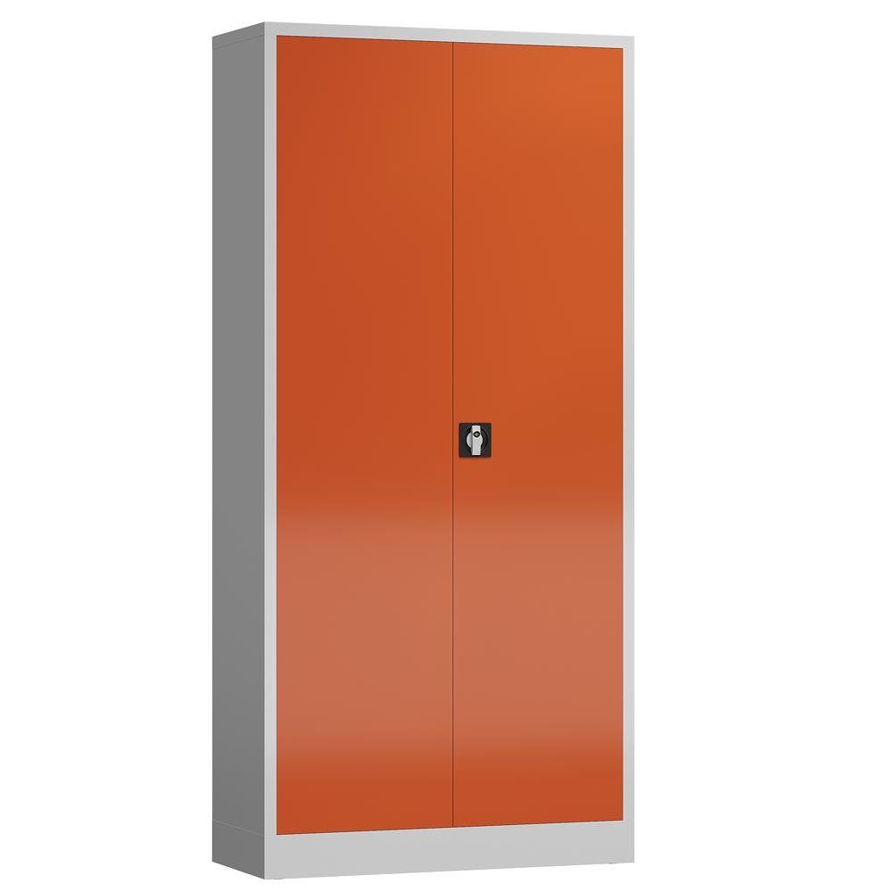 Steelboxx Mehrzweckschrank Aktenschrank Werkzeugschrank 1945 x 920 x 600 mm (1-St) Komplett montiert, keine Montage notwendig rot | grau