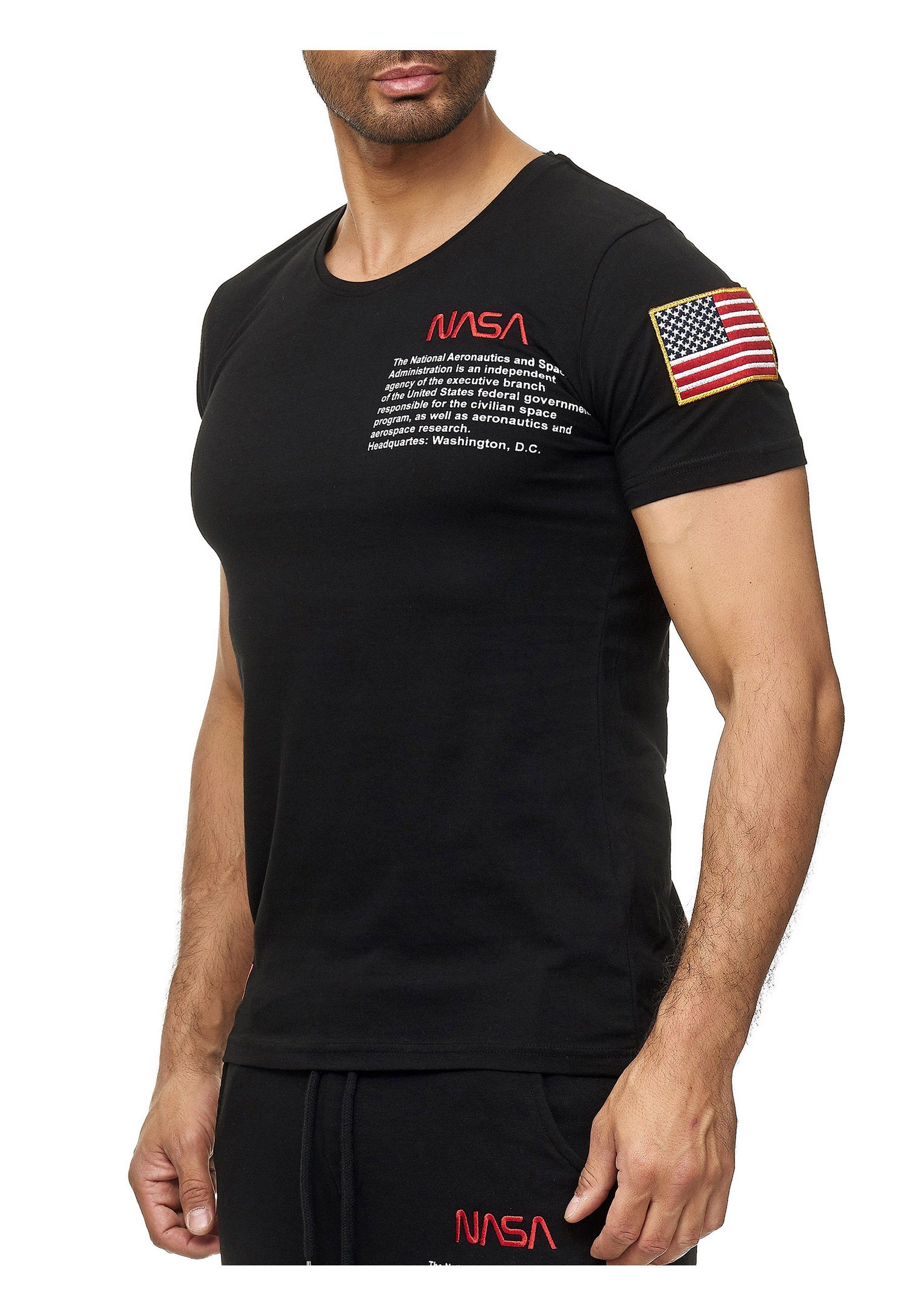 RedBridge T-Shirt Tucson mit NASA-Design gesticktem schwarz