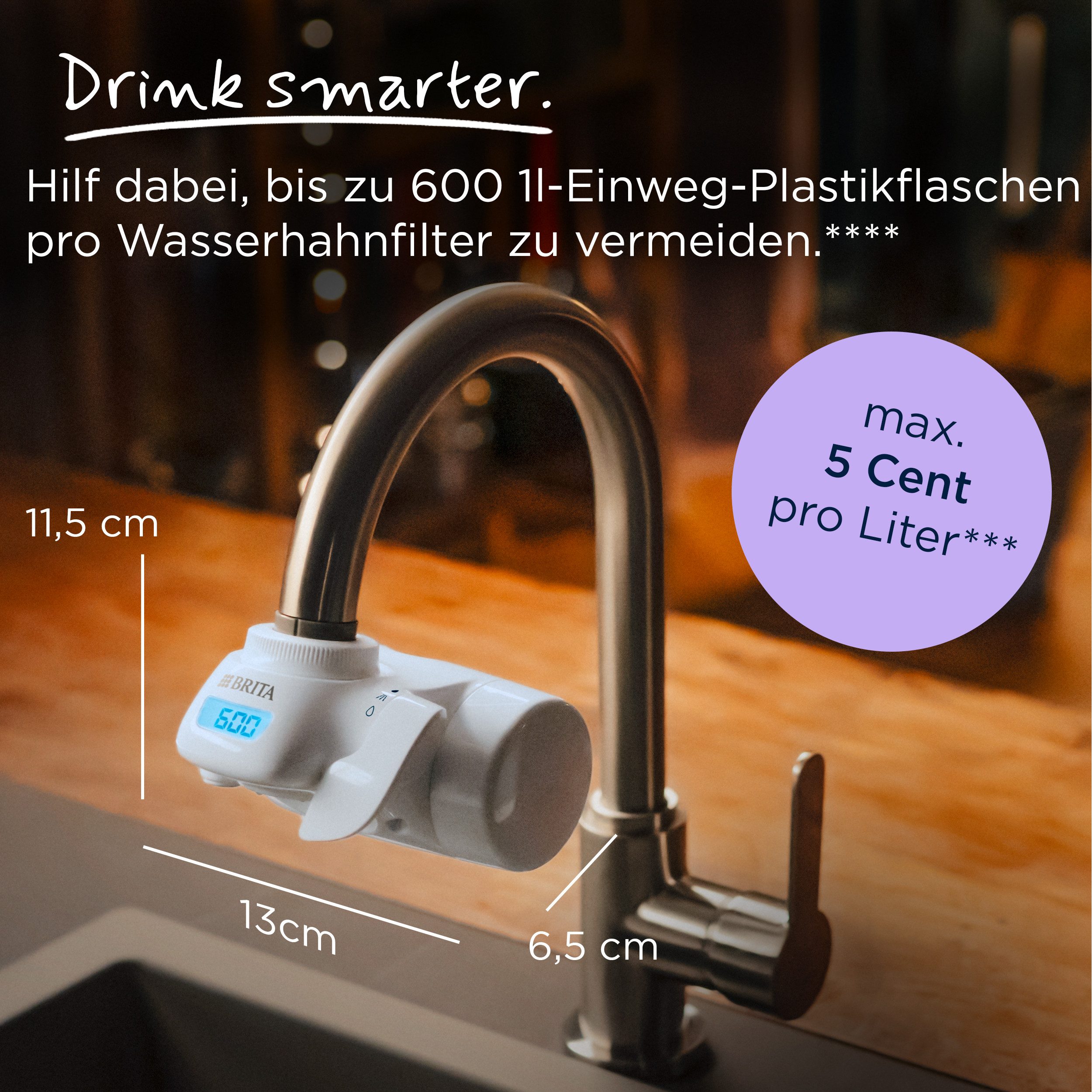 BRITA Wasserfilter ON TAP V-MF Wasserhahn-Filter für ON TAP & ON TAP Pro Systeme, Original Ersatzfilter reduziert 99,999 % Bakterien, PFAS, Chlor & mehr – Bild 5 von 5
