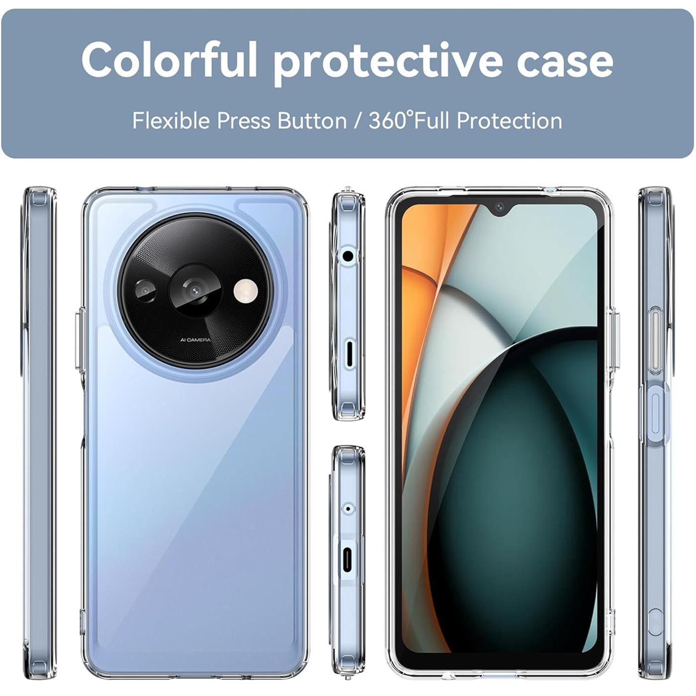 CoolGadget Handyhülle Transparent Ultra Slim Case für Xiaomi Redmi A3 6,71 Zoll, Silikon Hülle Dünne Schutzhülle für Redmi A3 Hülle