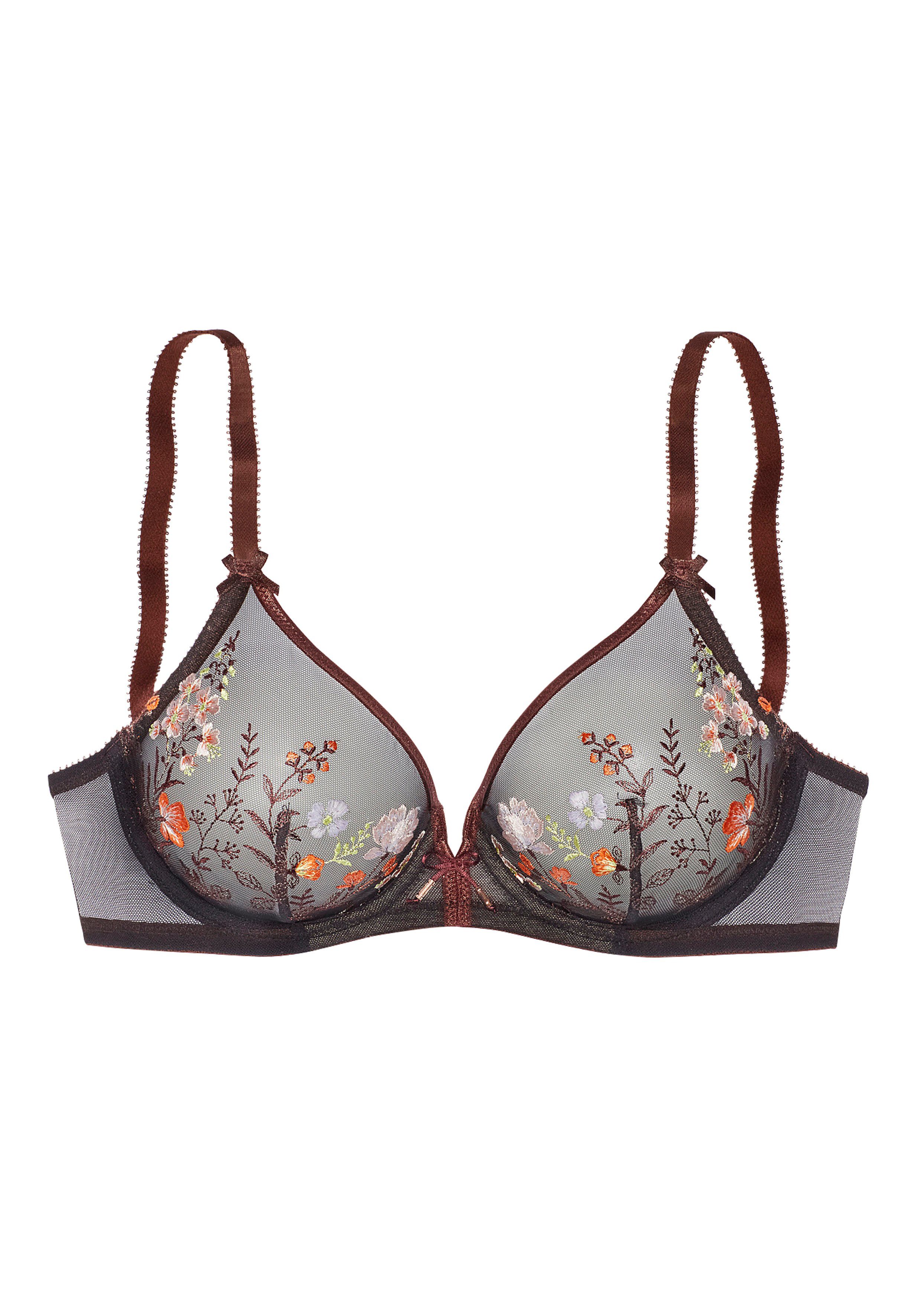 LASCANA Bügel-BH Maria Edle Stickerei-Spitze mit Blumen – auch ideal für große Größen