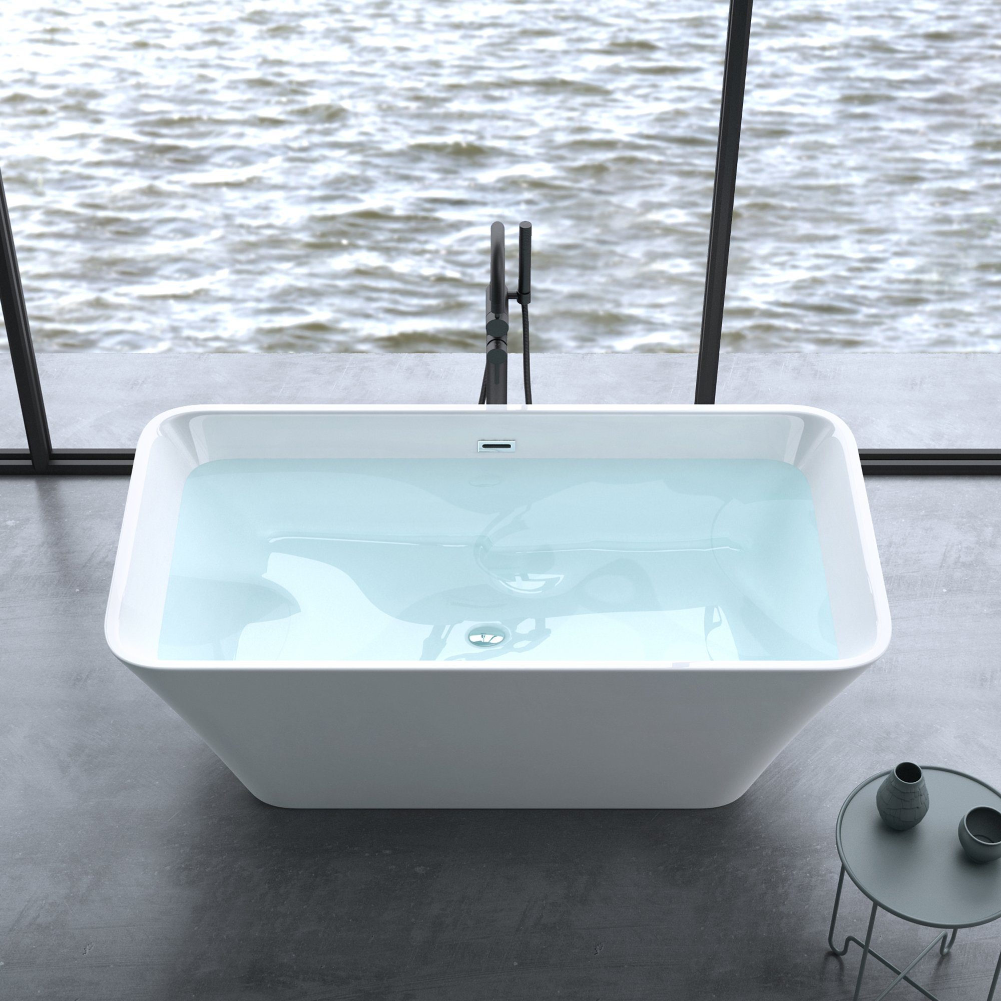 doporro Badewanne Design-Badewanne Freistehend inkl. Ablaufgarnitur günstig online kaufen