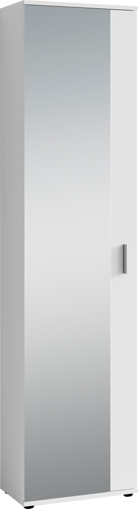 byLIVING Garderobenschrank Jakob mit großem Breite Weiß Spiegel, 49 cm