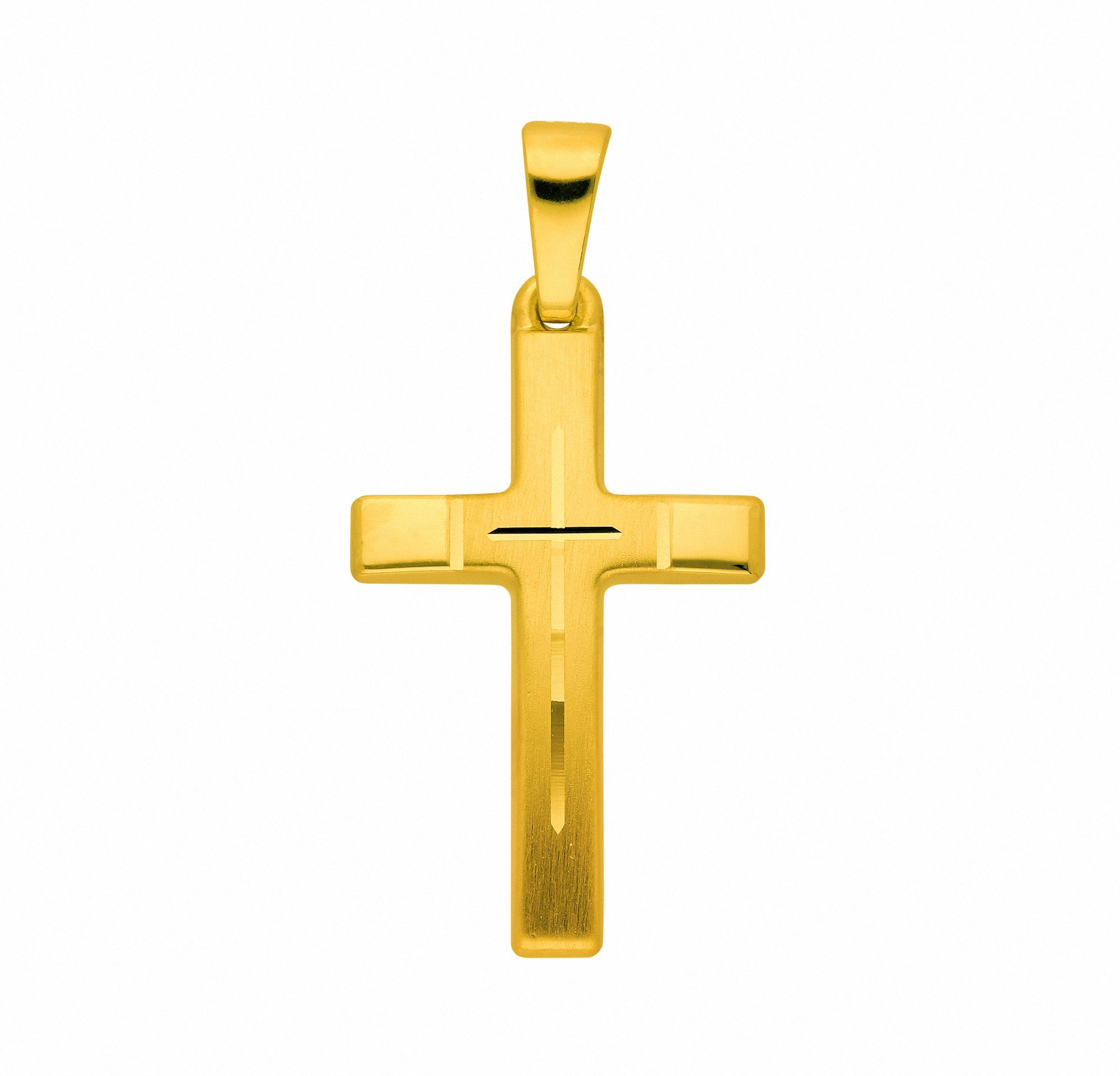 Höhe mm - des Breite Schmuckset Halskette, Anhänger Maße 585 Gold mit Kreuz 18,2 Anhängers mm Adelia´s - Set - mit 12,7 Kette Anhänger,