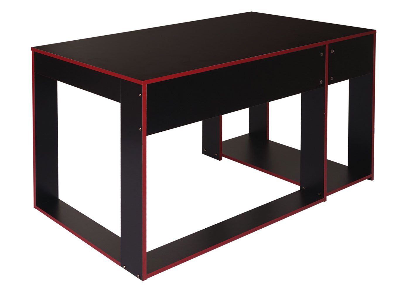 Schreibtisch Beinfreiheit, Computerfach Mit Maximale schwarz-rot MCW-J26, (Tower) Stabiles Gestell, MCW