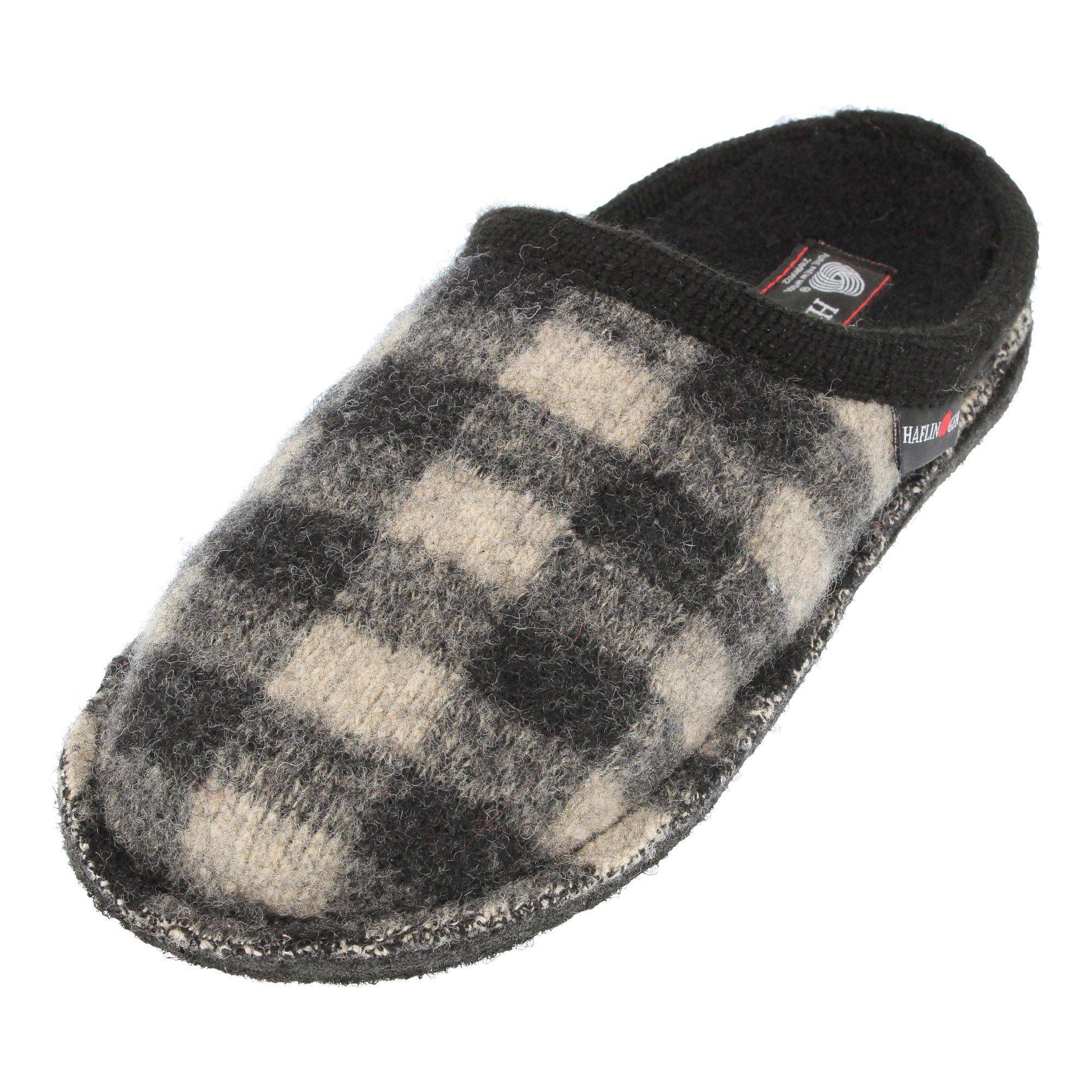 Haflinger Flair Plaid Шлепанцы Slipper aus gewalkter Wolle Karomuster Unisex Hausschuh