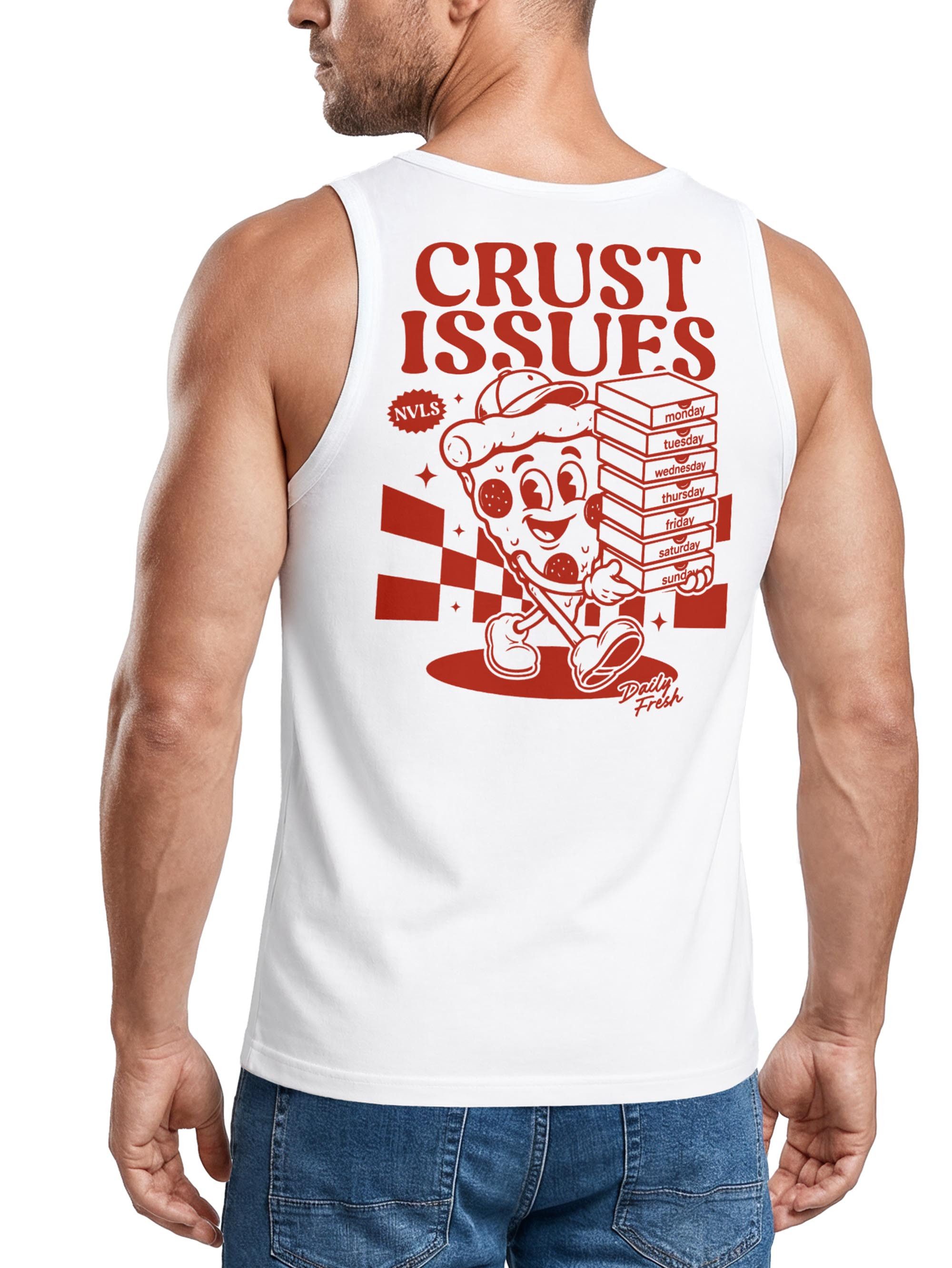 Neverless Tanktop Tanktop Herren mit Grafik-Print - Design Crust Issues - Trägershirt mit Print