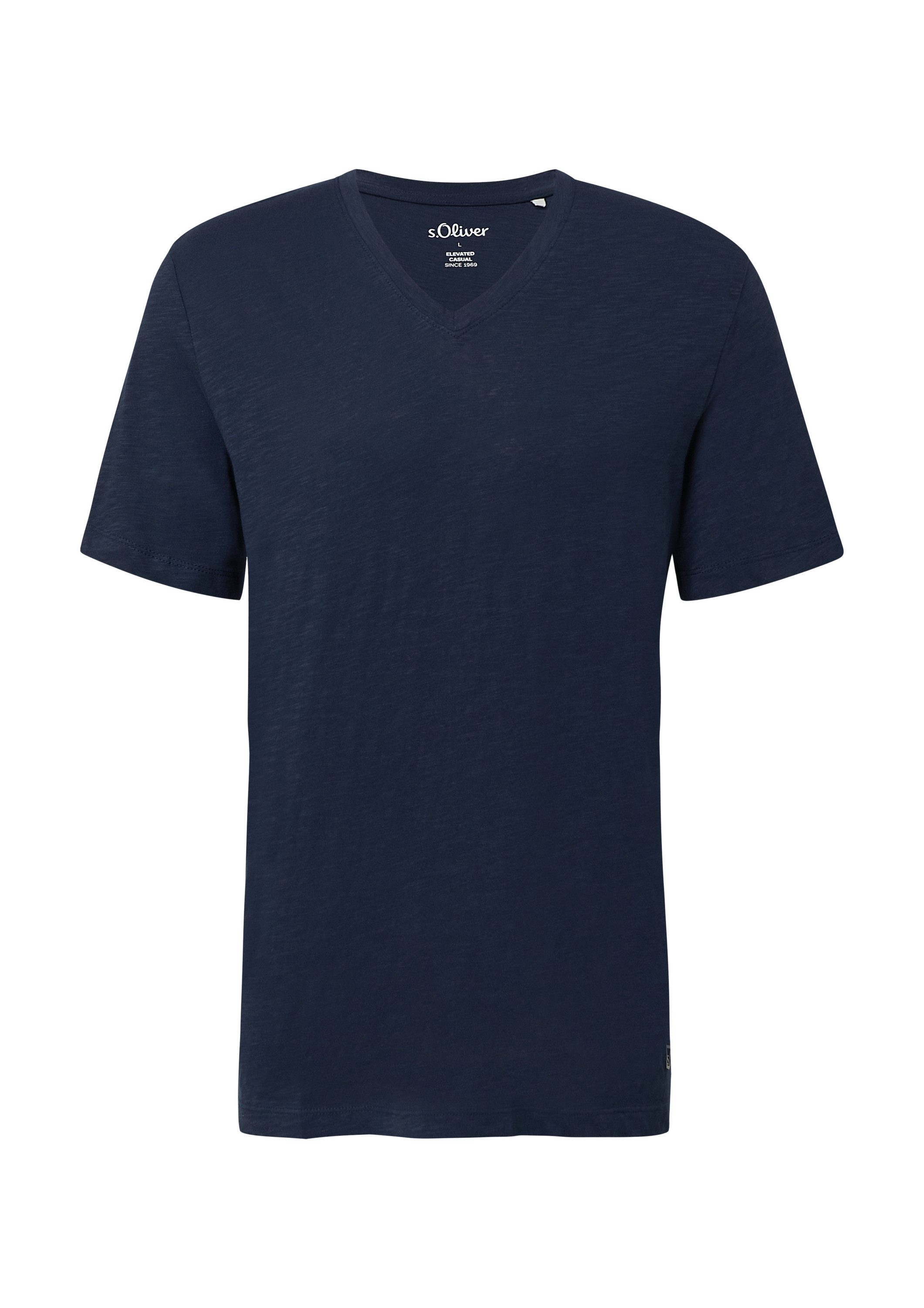 s.Oliver Kurzarmshirt T-Shirt T-Shirt aus Baumwolle mit V-Ausschnitt günstig online kaufen